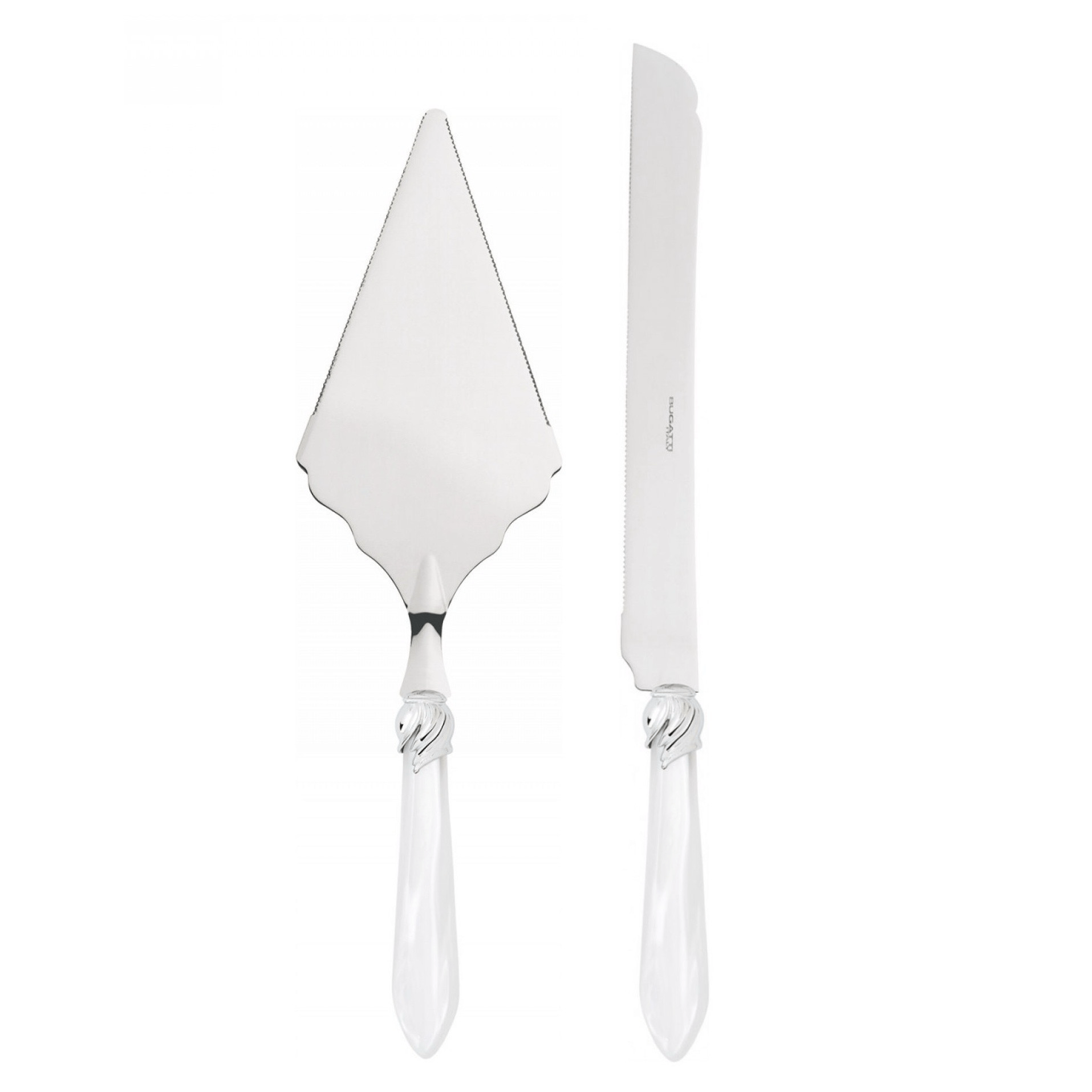 Falabella 2 Piece Big Cake Serving Set white-Casa Bugatti USA