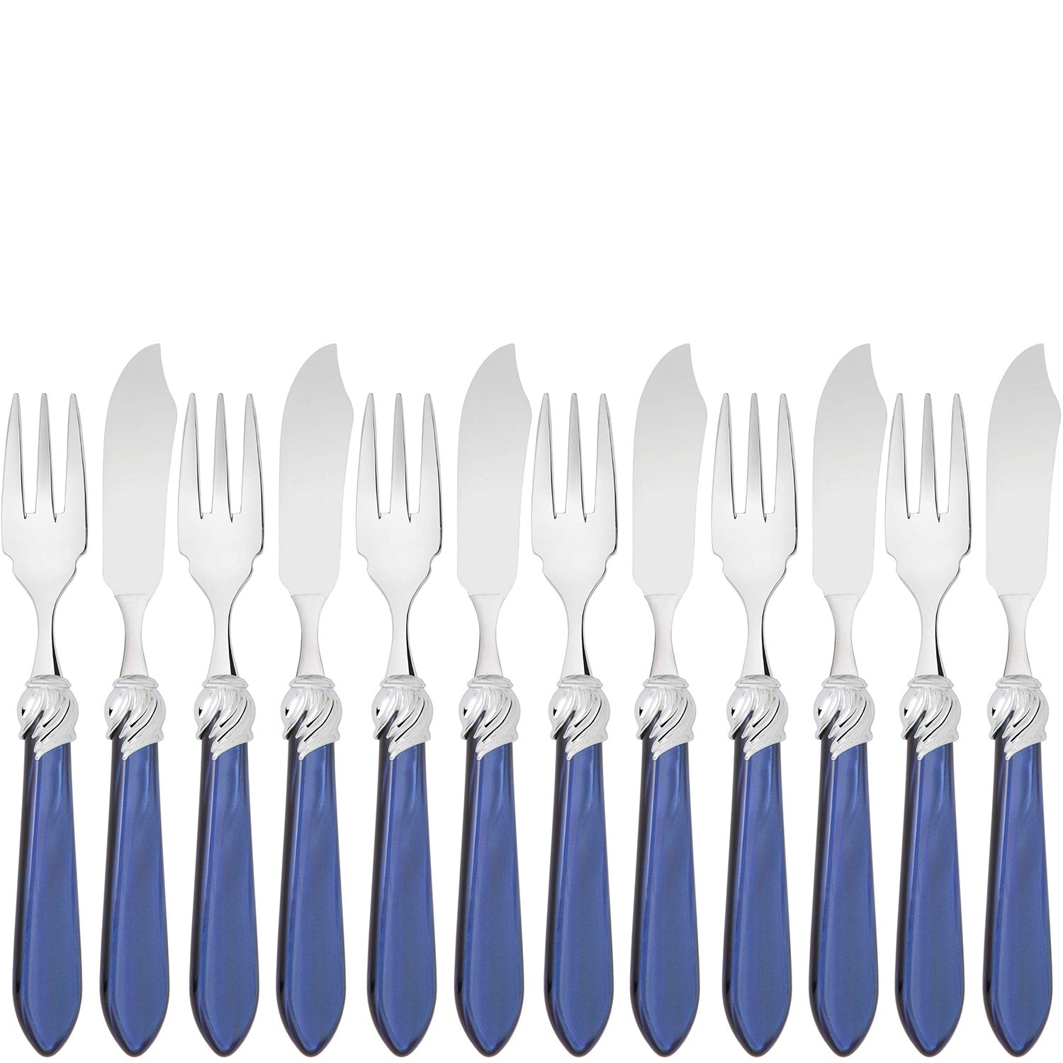 Falabella Brilliant 12 Piece Fish Set - royal blue
