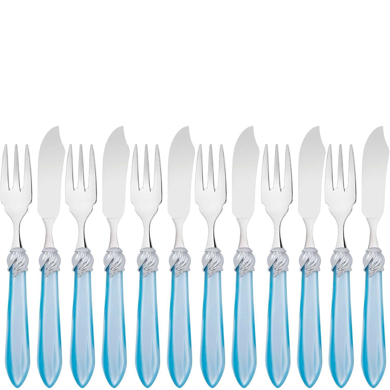 Falabella Brilliant 12 Piece Fish Set - sky blue