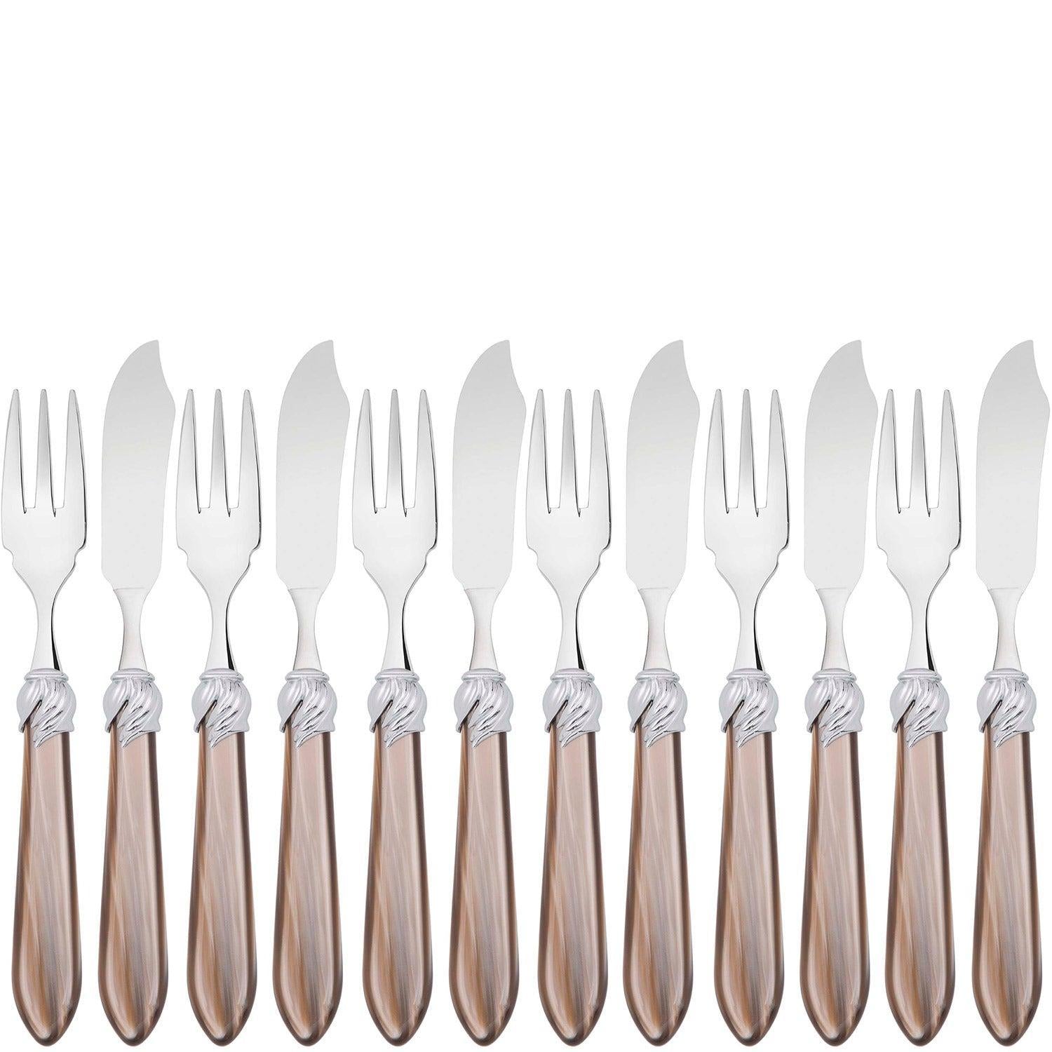 Falabella Brilliant 12 Piece Fish Set - taupe