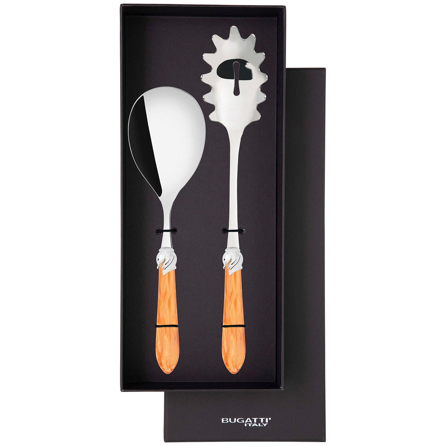 Falabella Brilliant 2 Piece Pasta Set in gift box - tangerine