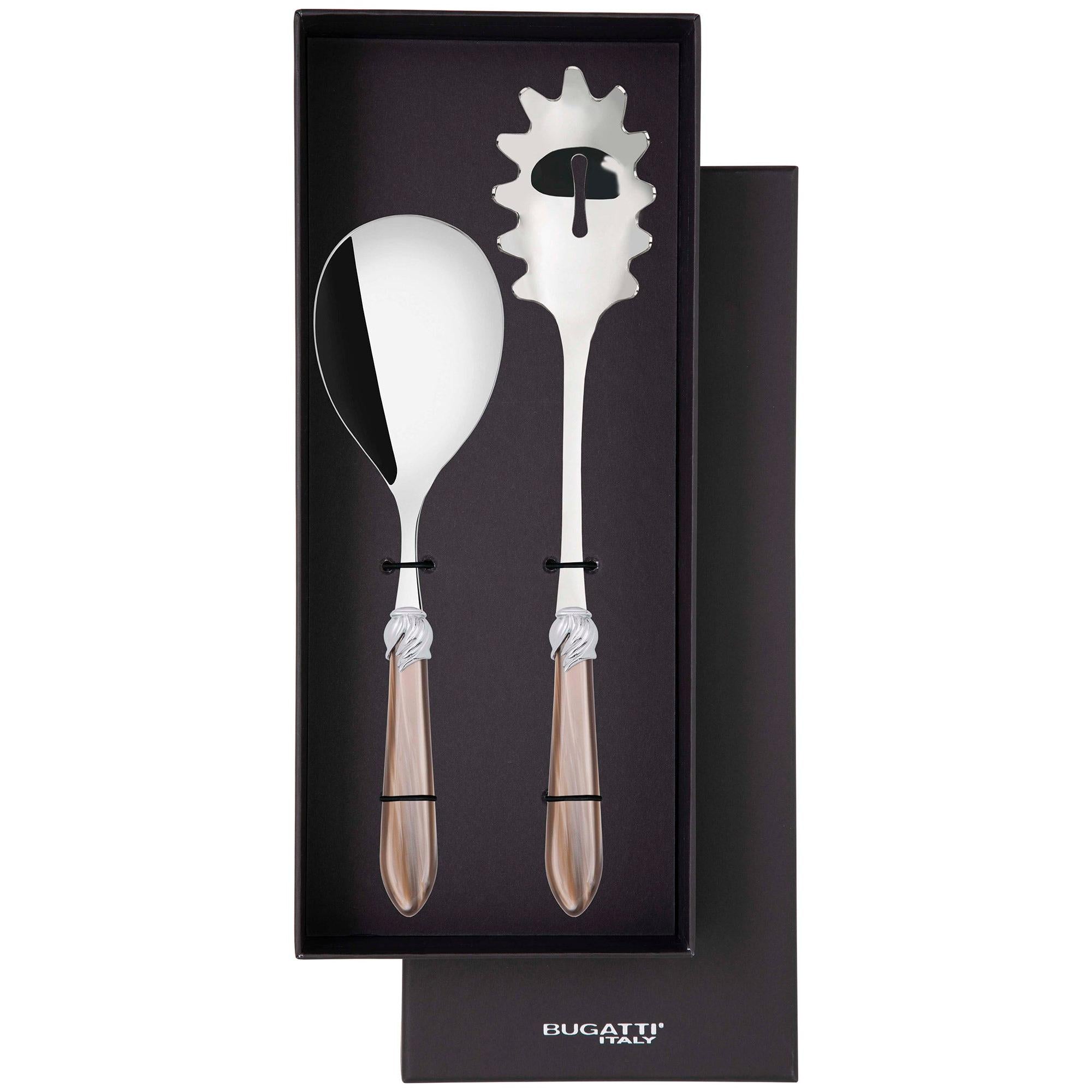 Falabella Brilliant 2 Piece Pasta Set in gift box - taupe
