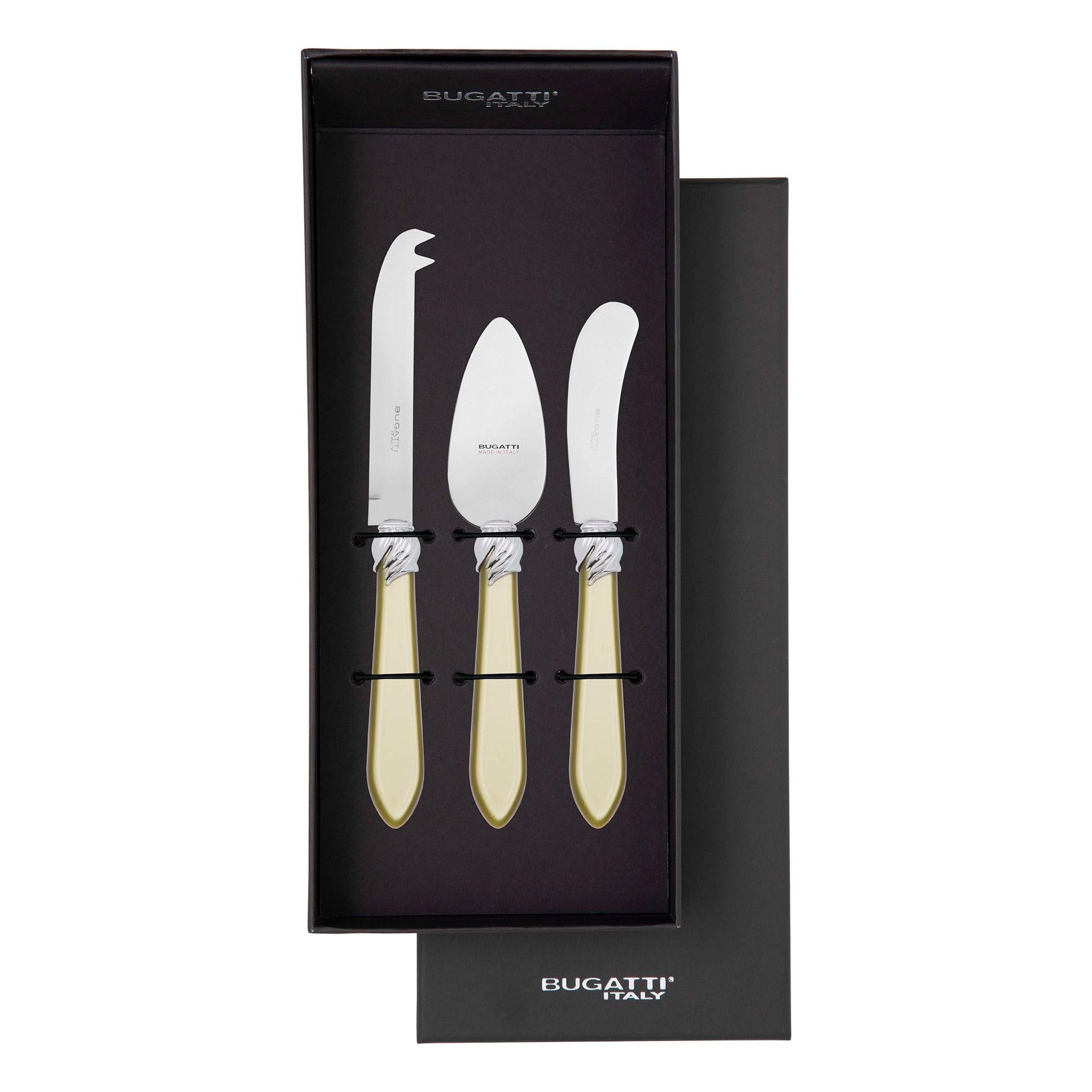 Falabella Brilliant 3 Piece Cheese Knife Set - chartreuse green