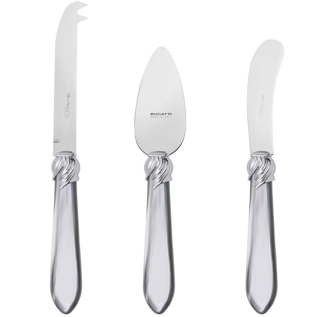 Falabella Brilliant 3 Piece Cheese Knife Set - gray