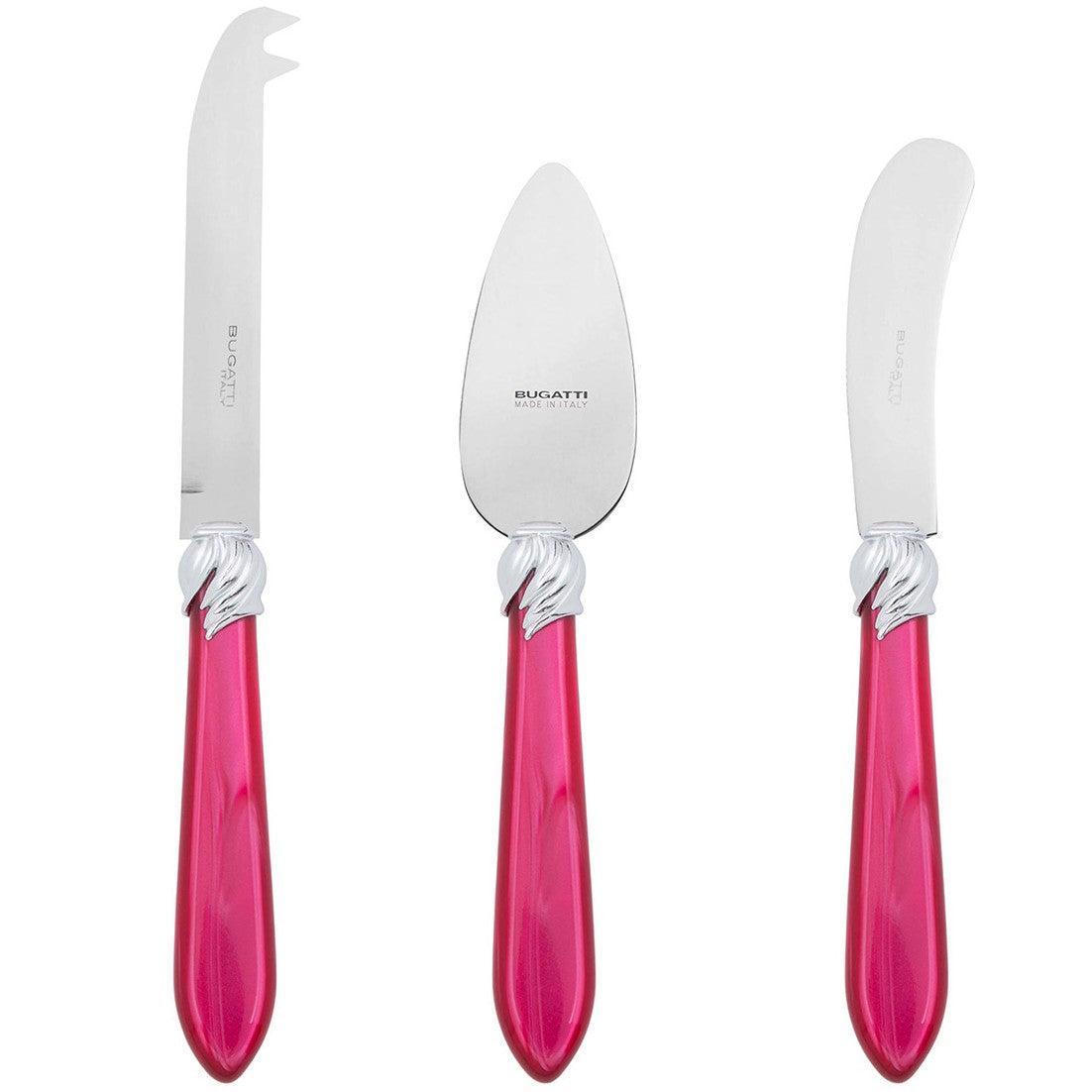 Falabella Brilliant 3 Piece Cheese Knife Set - raspberry