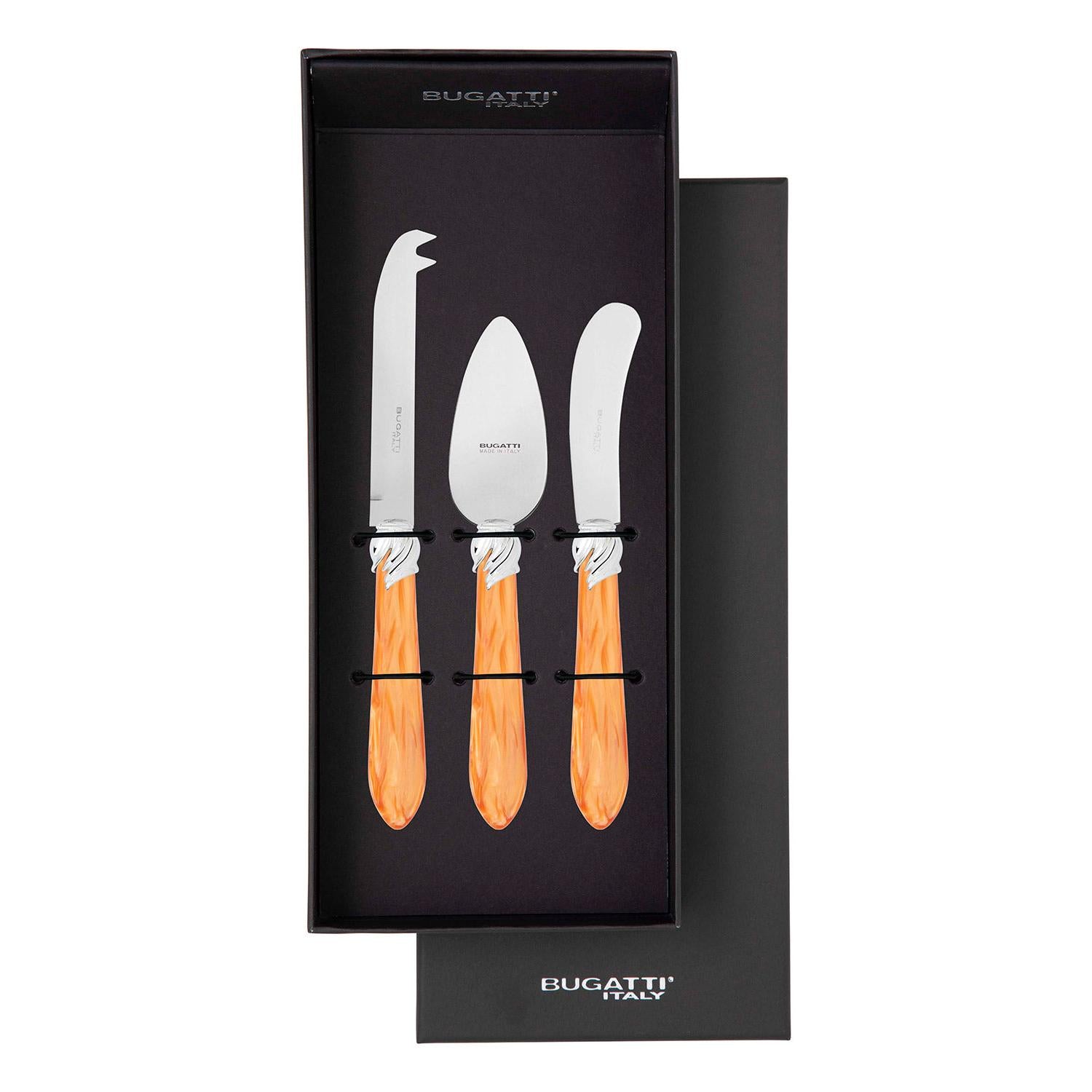 Falabella Brilliant 3 Piece Cheese Knife Set - tangerine