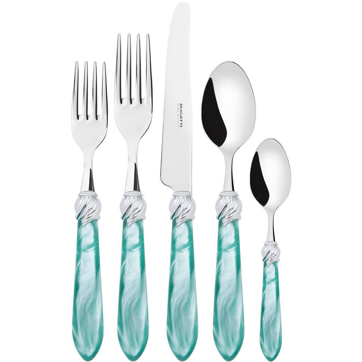 Falabella Brilliant 5 Piece Place setting - aqua-Casa Bugatti USA