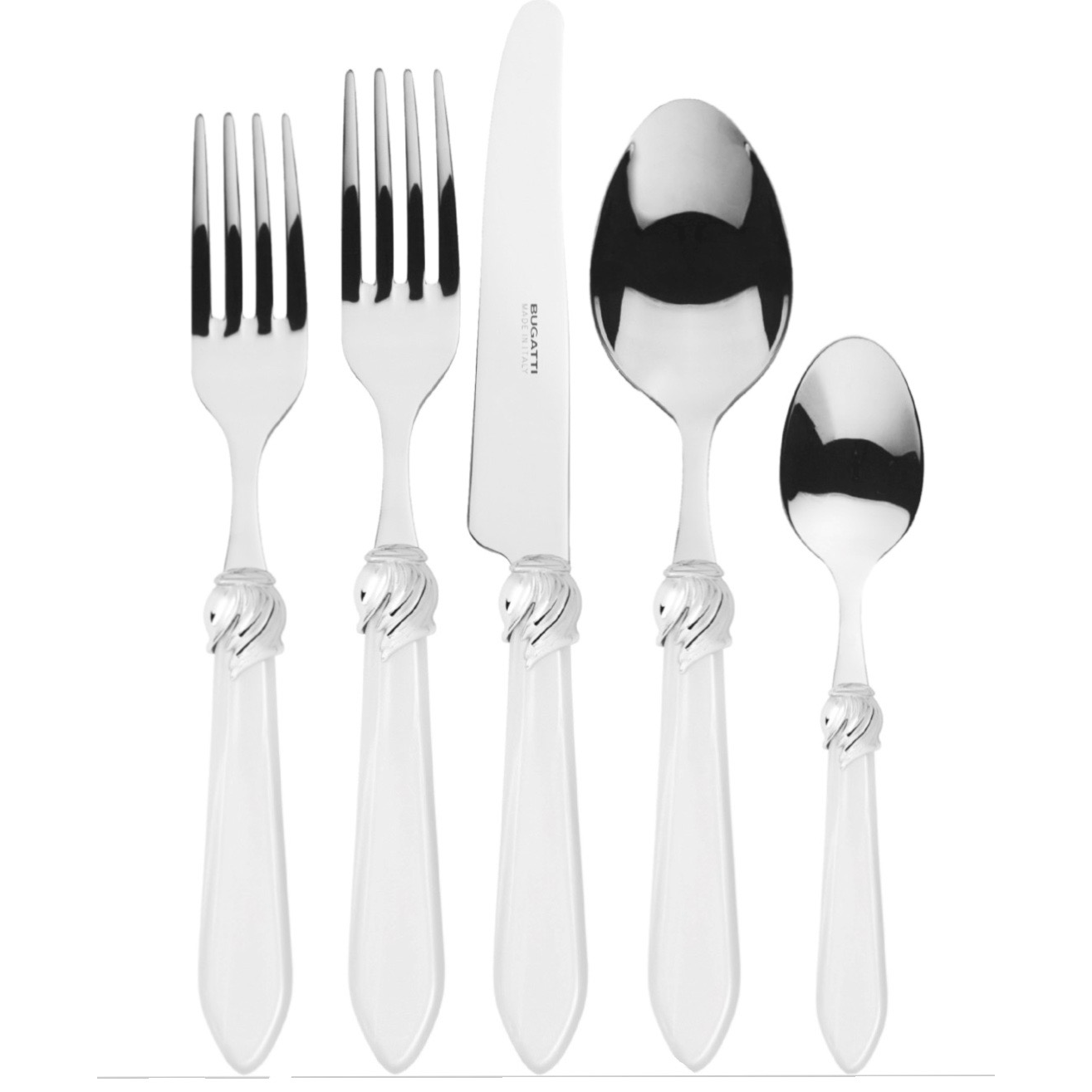 Falabella 5 Piece Place Setting - WHITE-Casa Bugatti USA