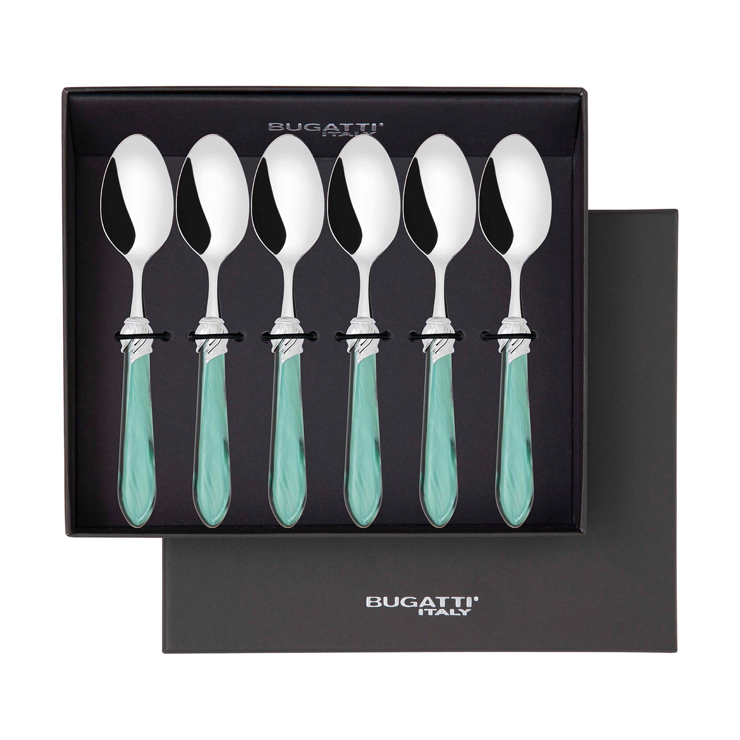 Falabella Brilliant 6 Piece Coffee Spoon Set in gift box - green