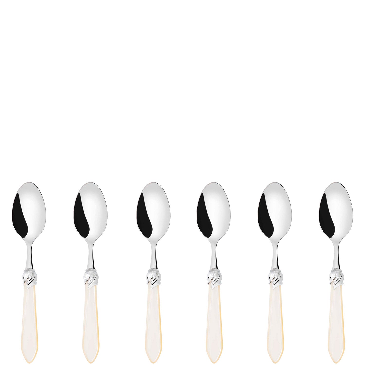 Falabella Brilliant 6 Piece Coffee Spoon Set in gift box - Ivory