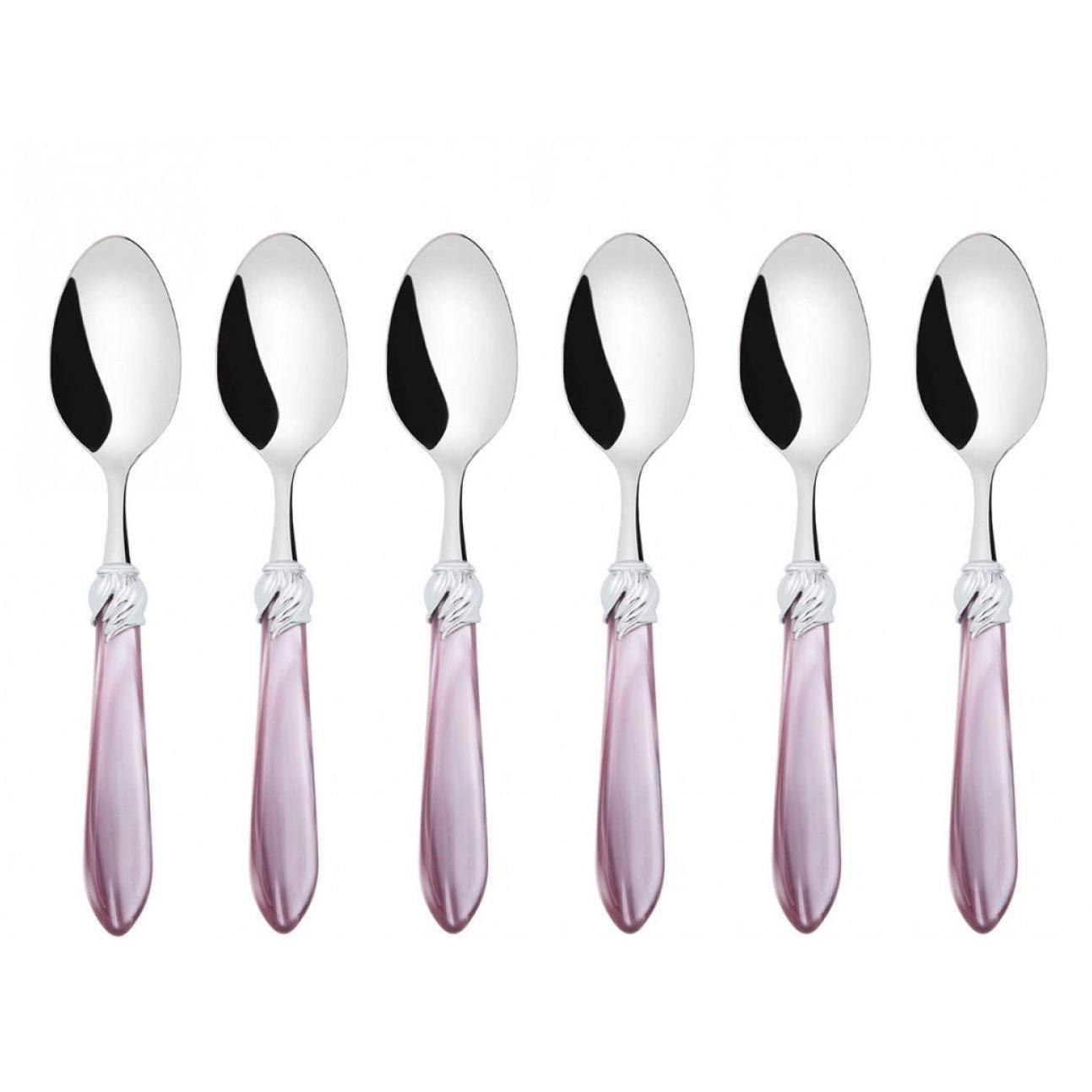 Falabella Brilliant 6 Piece Coffee Spoon Set in gift box - lilac