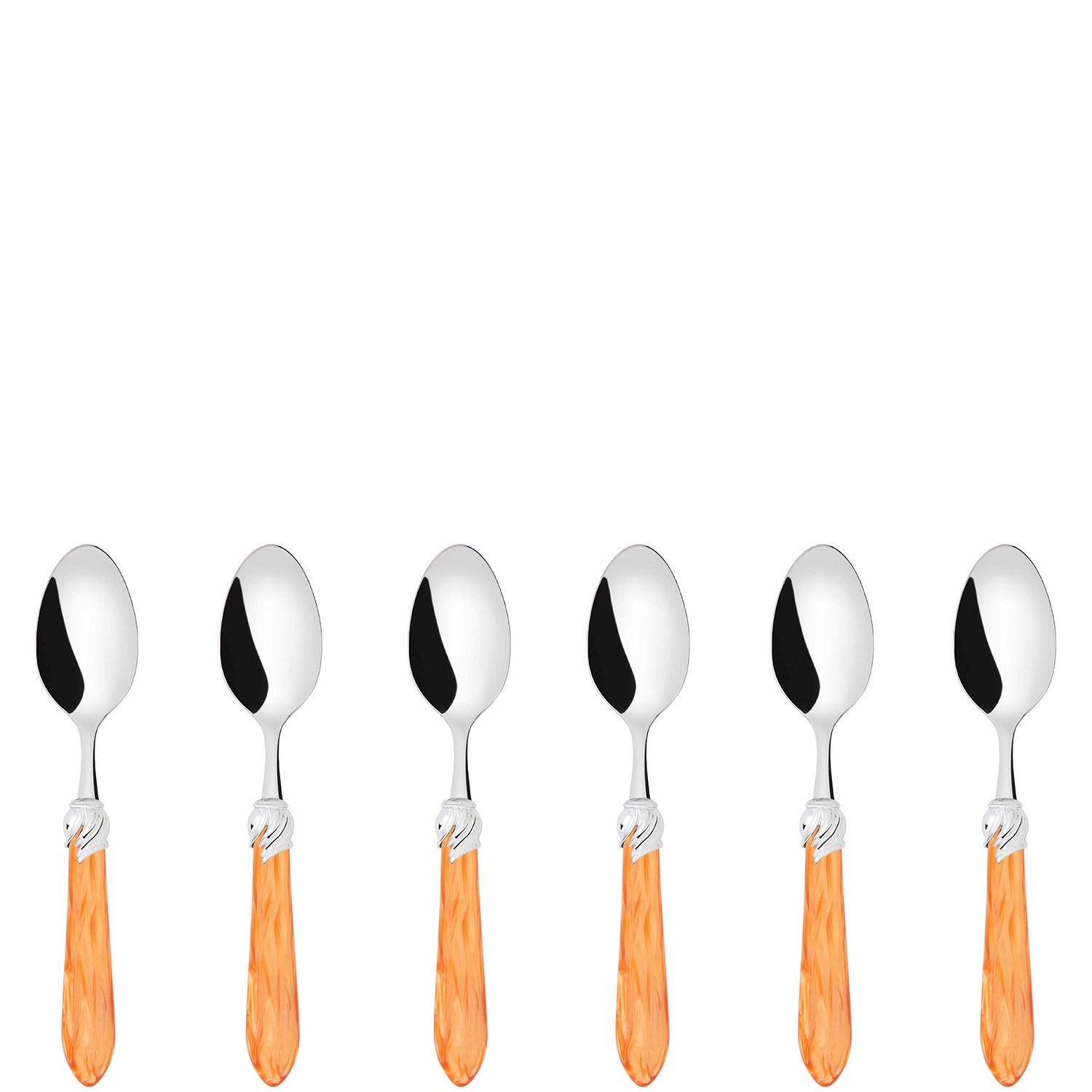 Falabella Brilliant 6 Piece Coffee Spoon Set in gift box - tangerine