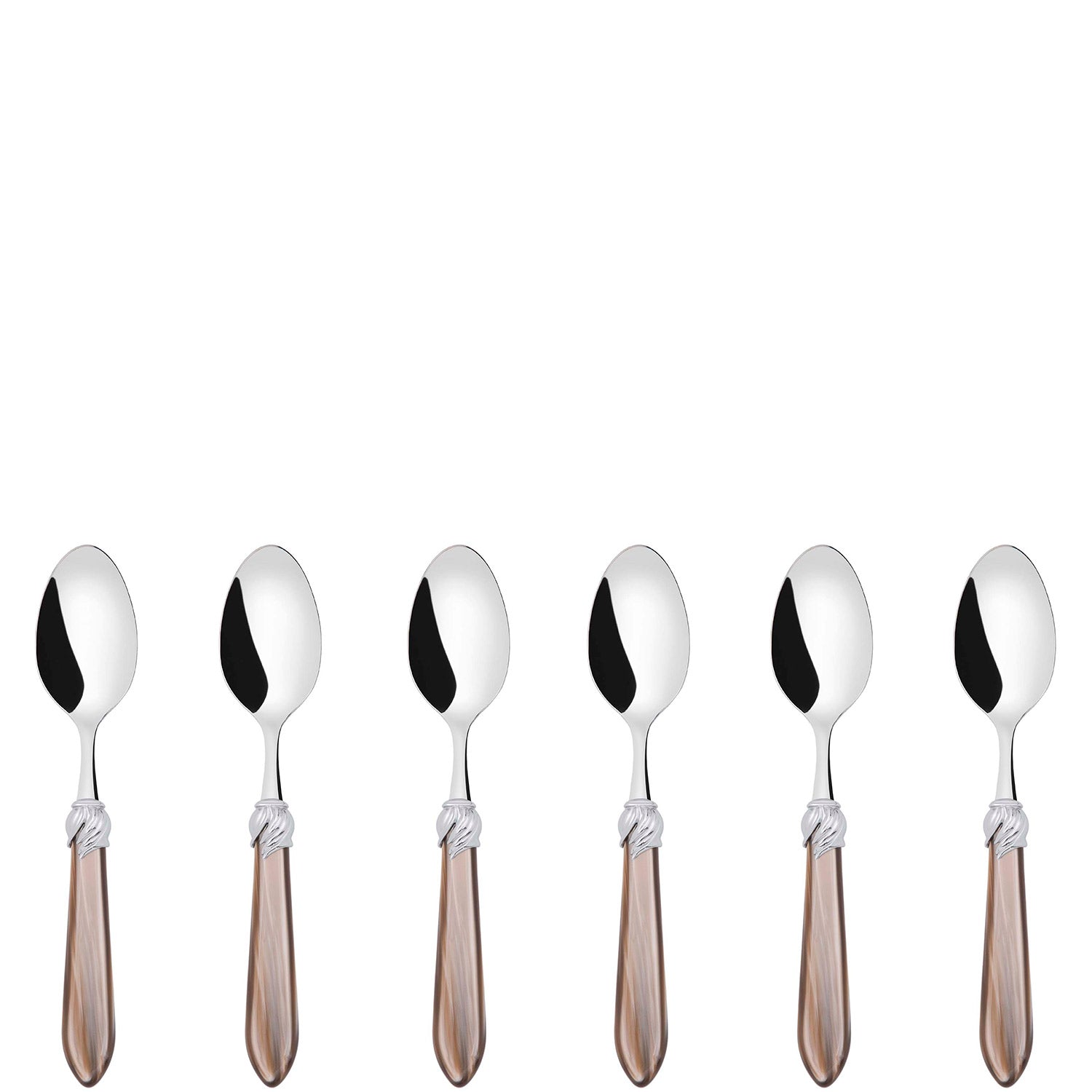 Falabella Brilliant 6 Piece Coffee Spoon Set in gift box - taupe