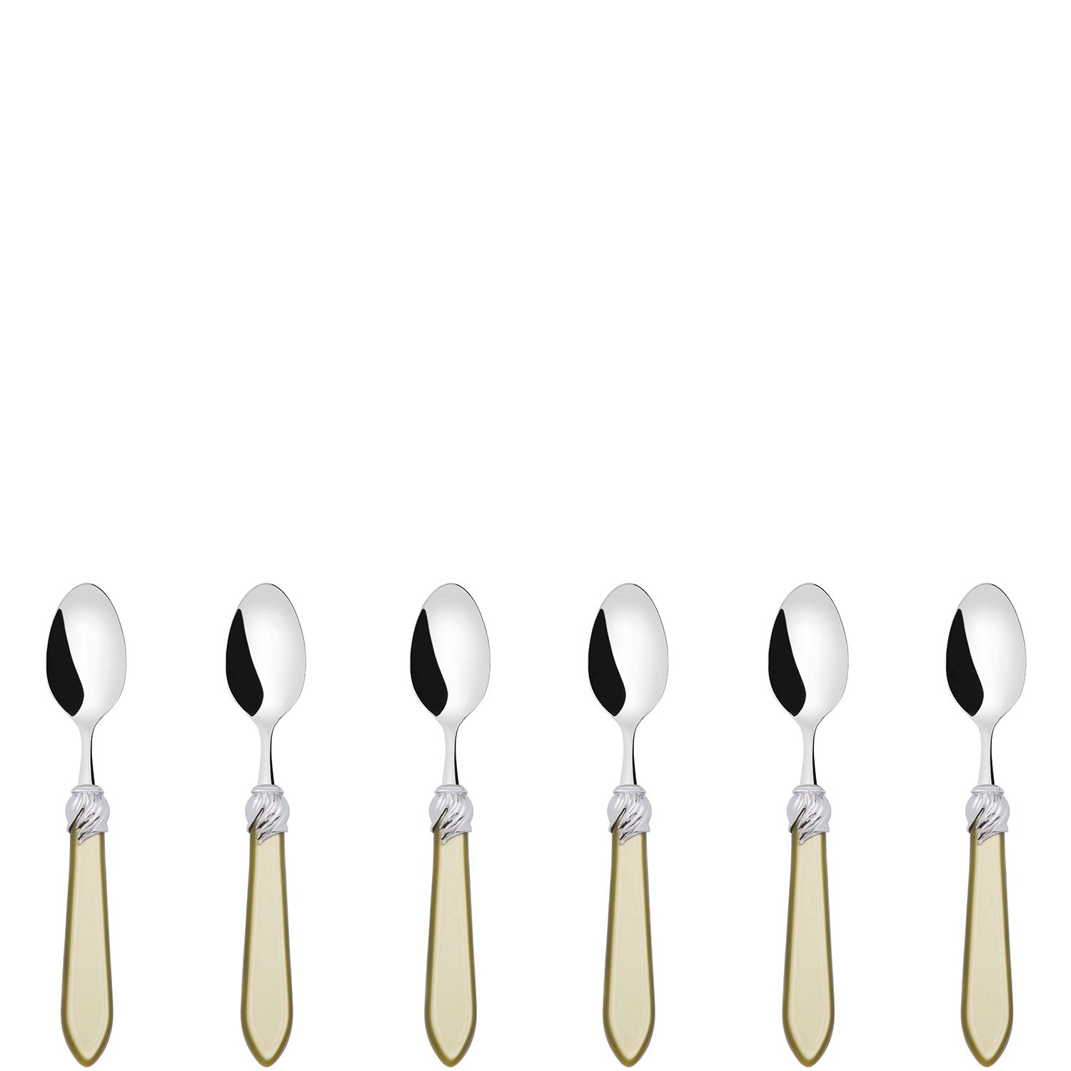Falabella Brilliant 6 Piece Moka Spoon Set in gift box chartreuse green