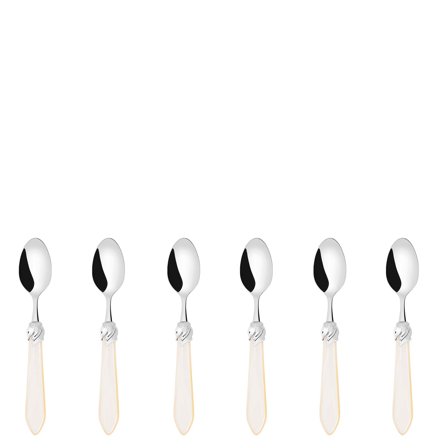 Falabella Brilliant 6 Piece Moka Spoon Set in gift box Ivory