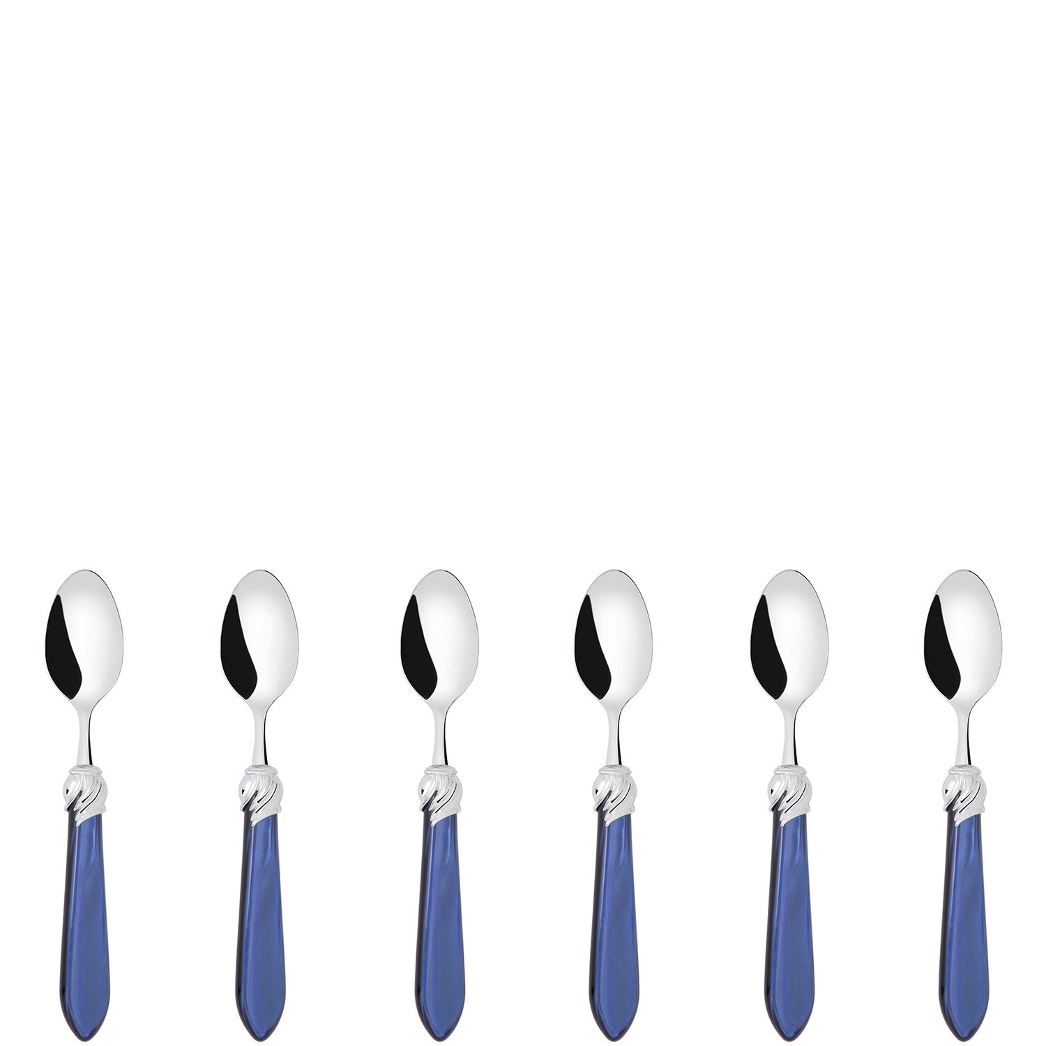 Falabella Brilliant 6 Piece Moka Spoon Set in gift box royal blue