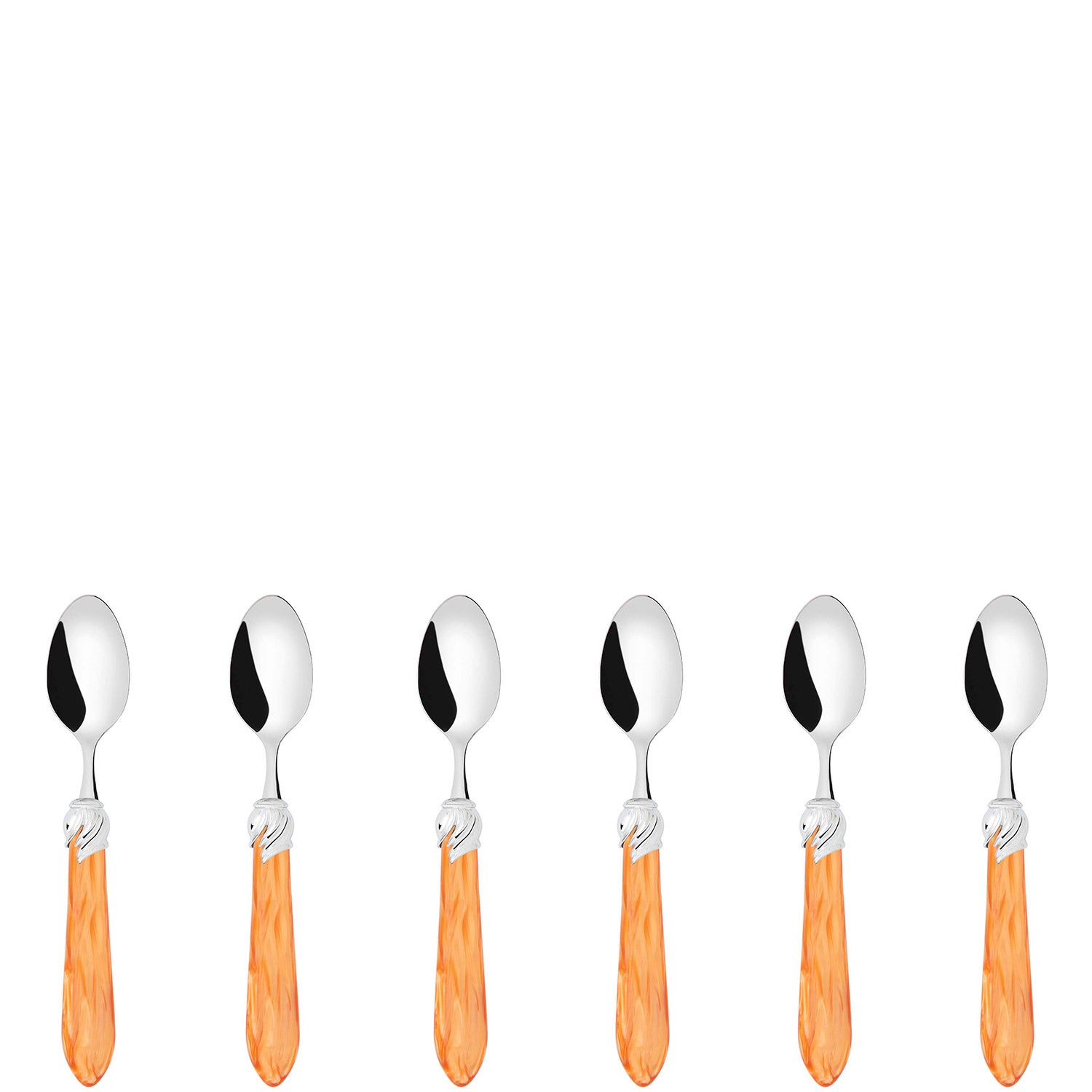 Falabella Brilliant 6 Piece Moka Spoon Set in gift box tangerine