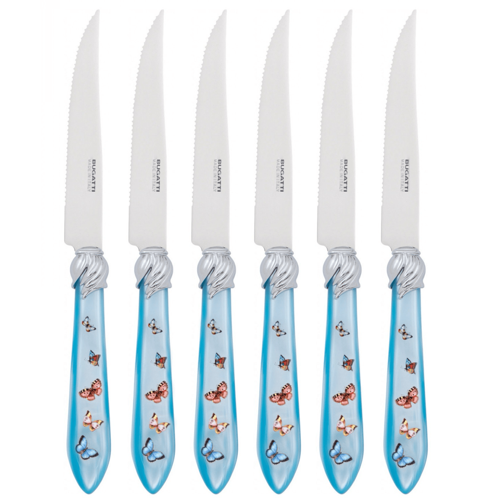 Falabella Butterflies Steak Knives Set - SKY BLUE-Casa Bugatti USA