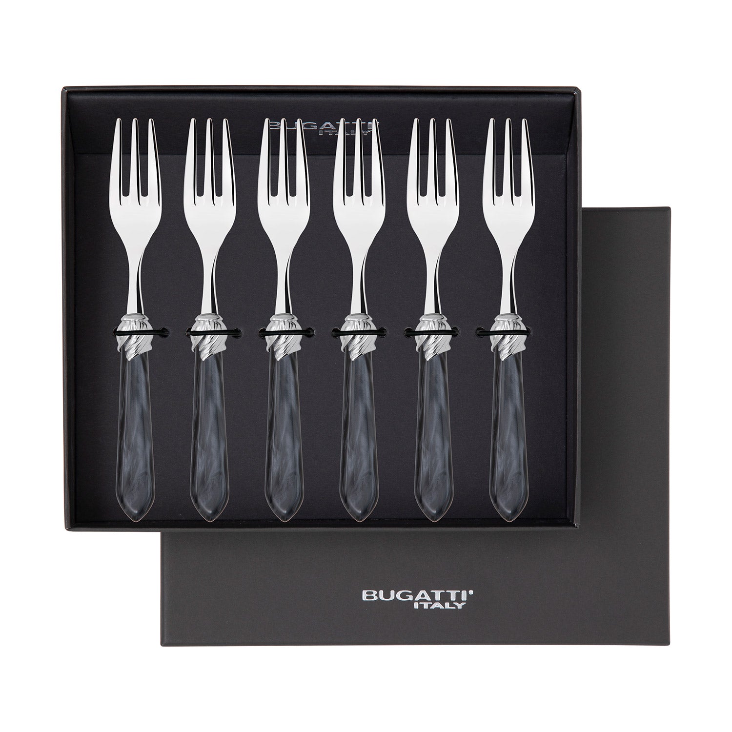 Falabella Brilliant Cocktail / Cake Fork Set in gift box - charcoal