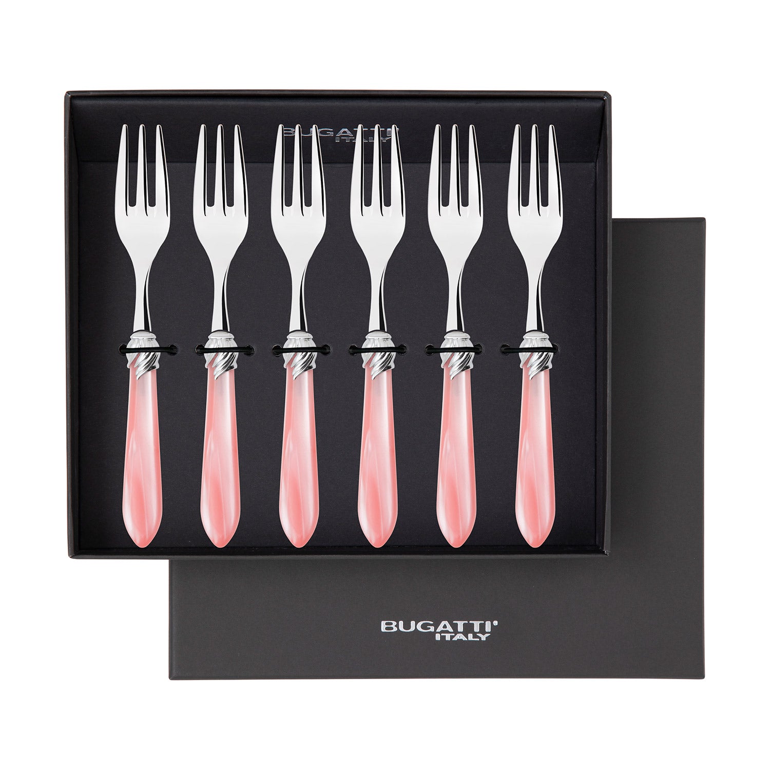 Falabella Brilliant Cocktail / Cake Fork Set in gift box - pink