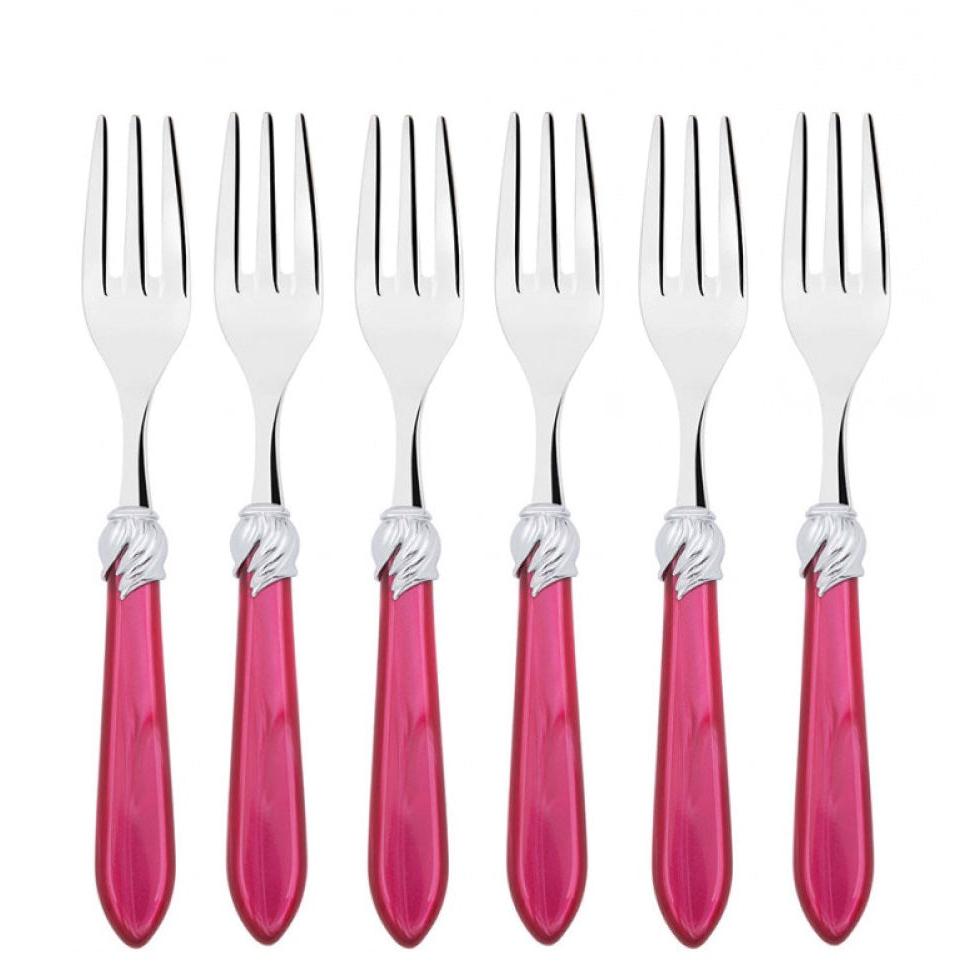 Falabella Brilliant Cocktail / Cake Fork Set in gift box - raspberry