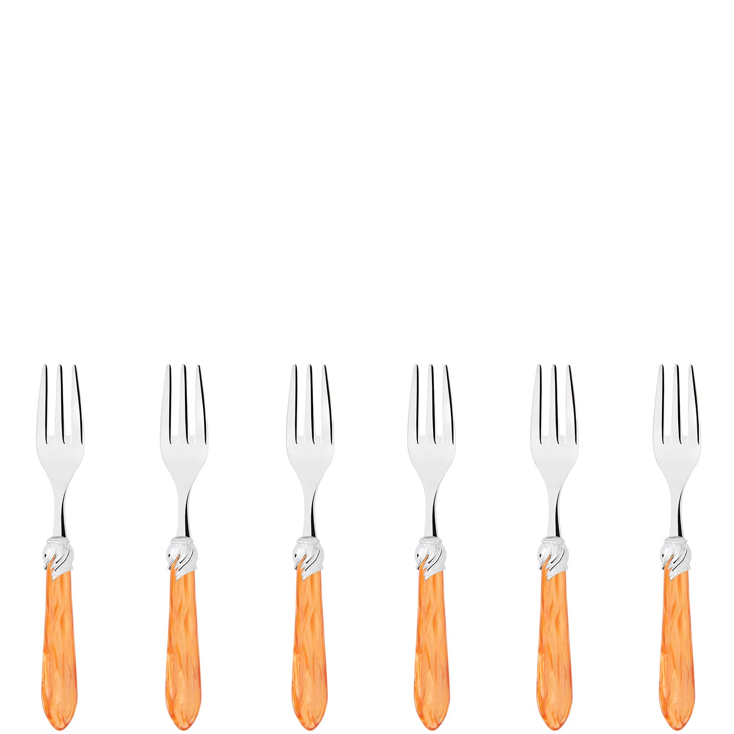 Falabella Brilliant Cocktail / Cake Fork Set in gift box - tangerine