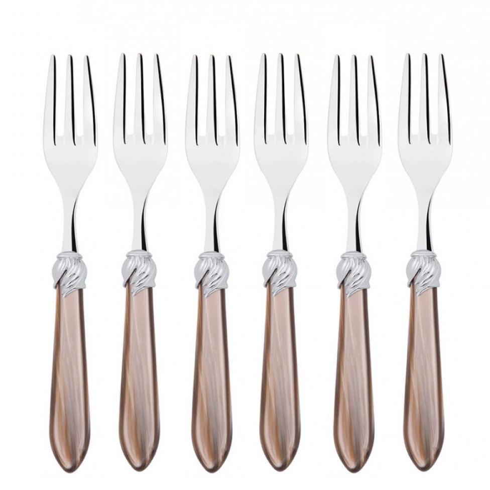 Falabella Brilliant Cocktail / Cake Fork Set in gift box - taupe