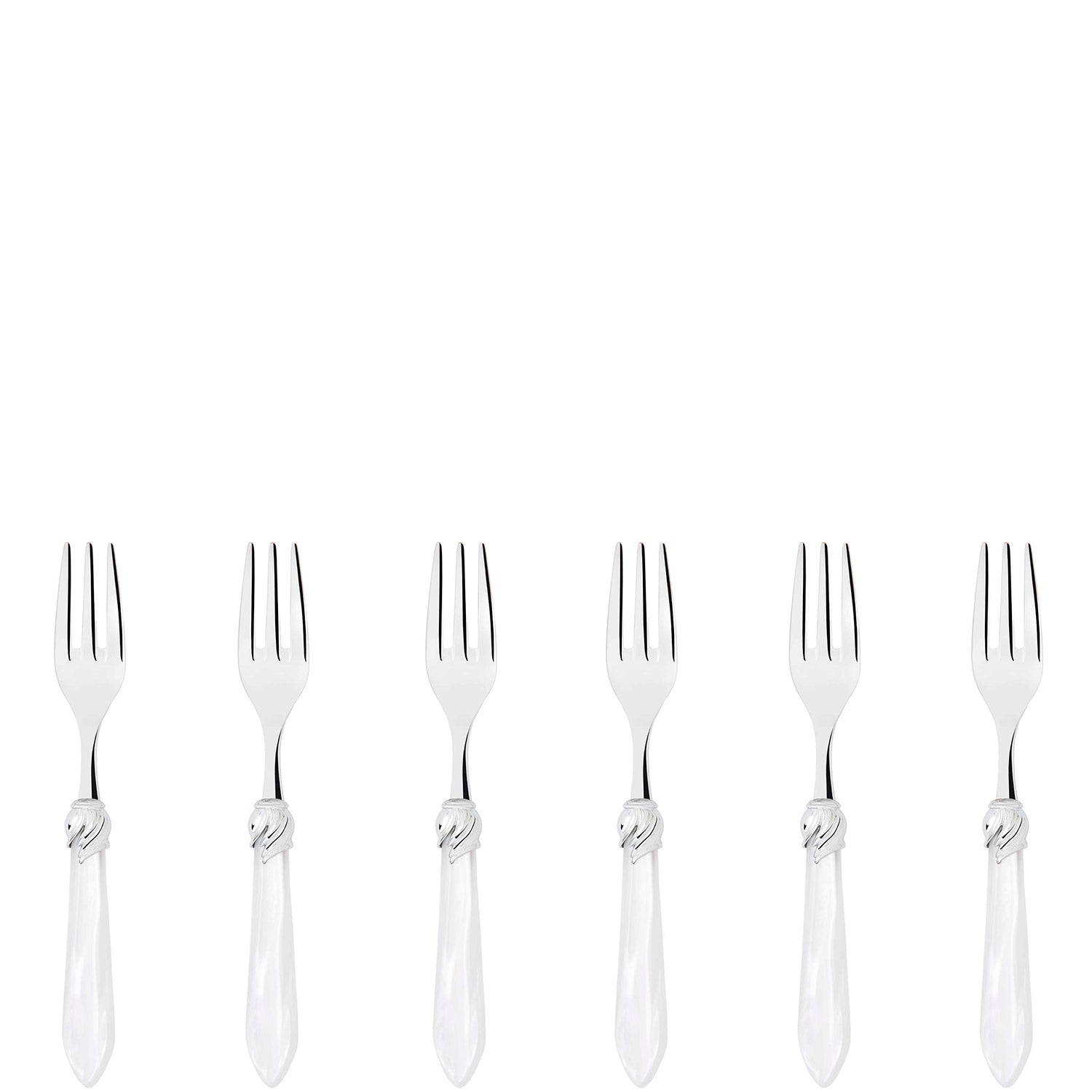 Falabella Brilliant Cocktail / Cake Fork Set in gift box - white