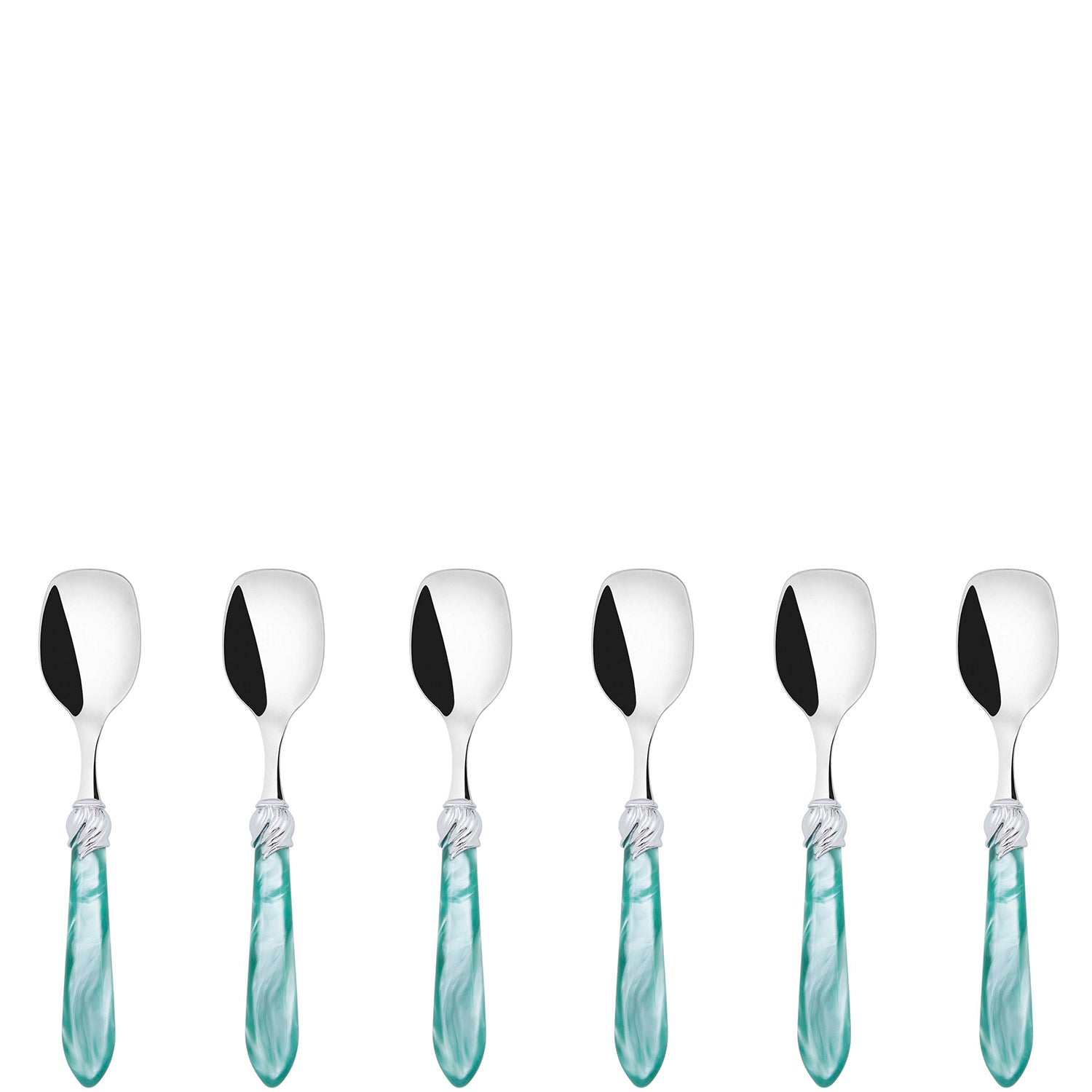 Falabella Brilliant Ice Cream Spoons Set in gift box - aqua