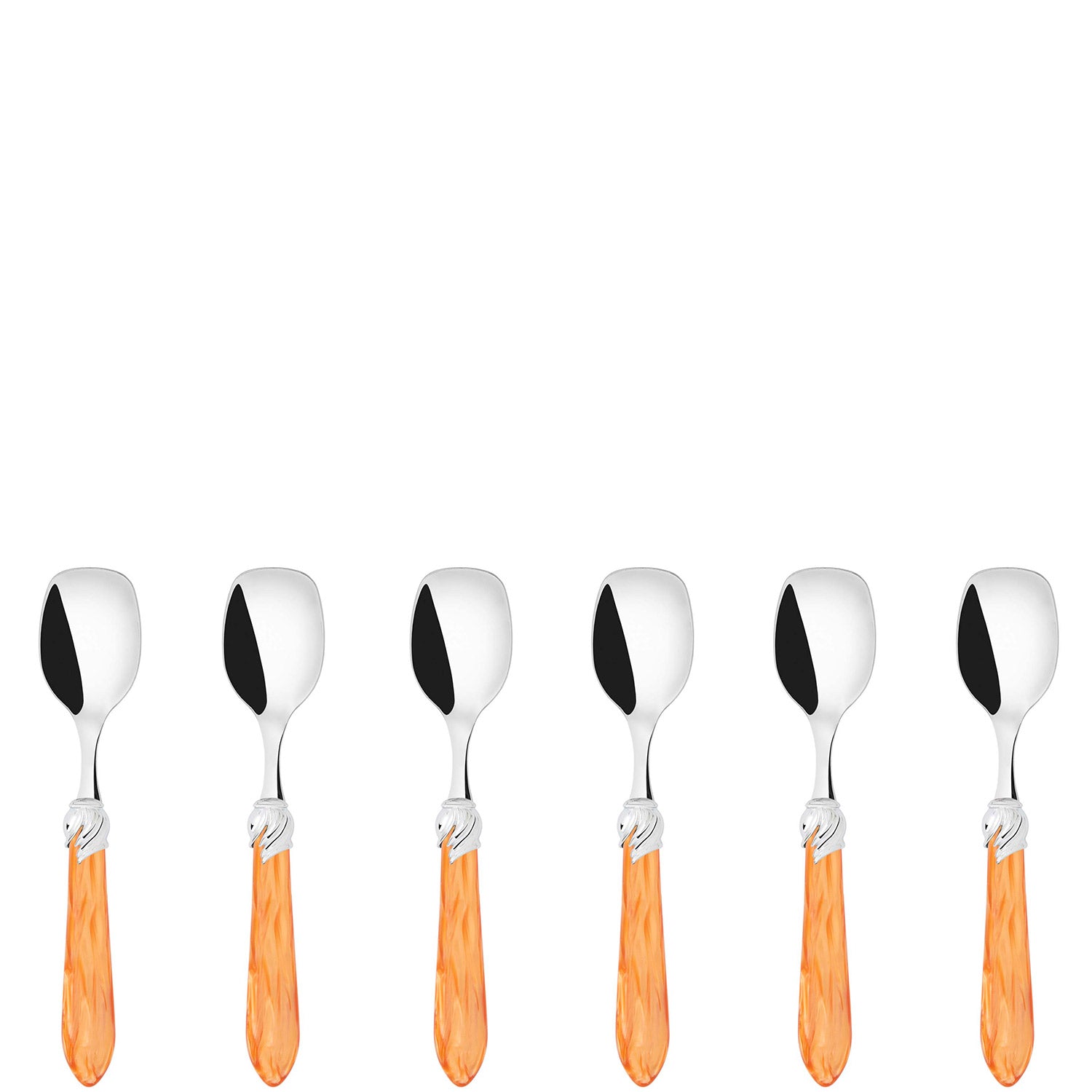 Falabella Brilliant Ice Cream Spoons Set in gift box - tangerine