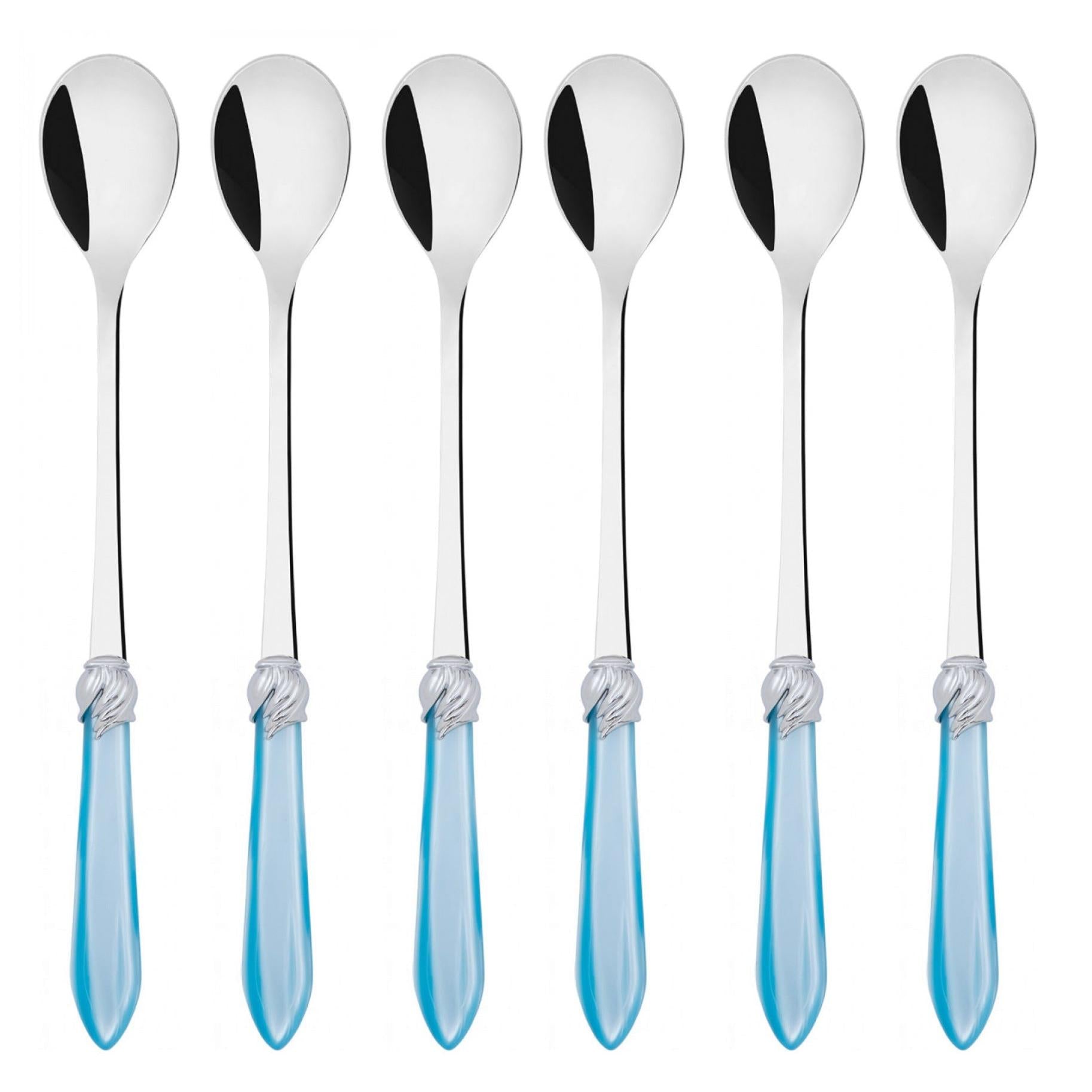 Falabella Brilliant Ice Tea / Cocktail Spoon Set - sky blue