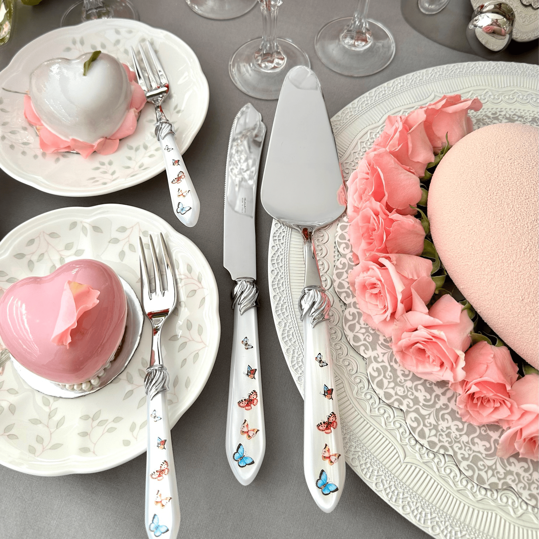 Falabella Butterflies Rice Casserole Serving Spoon = WHITE-Casa Bugatti USA