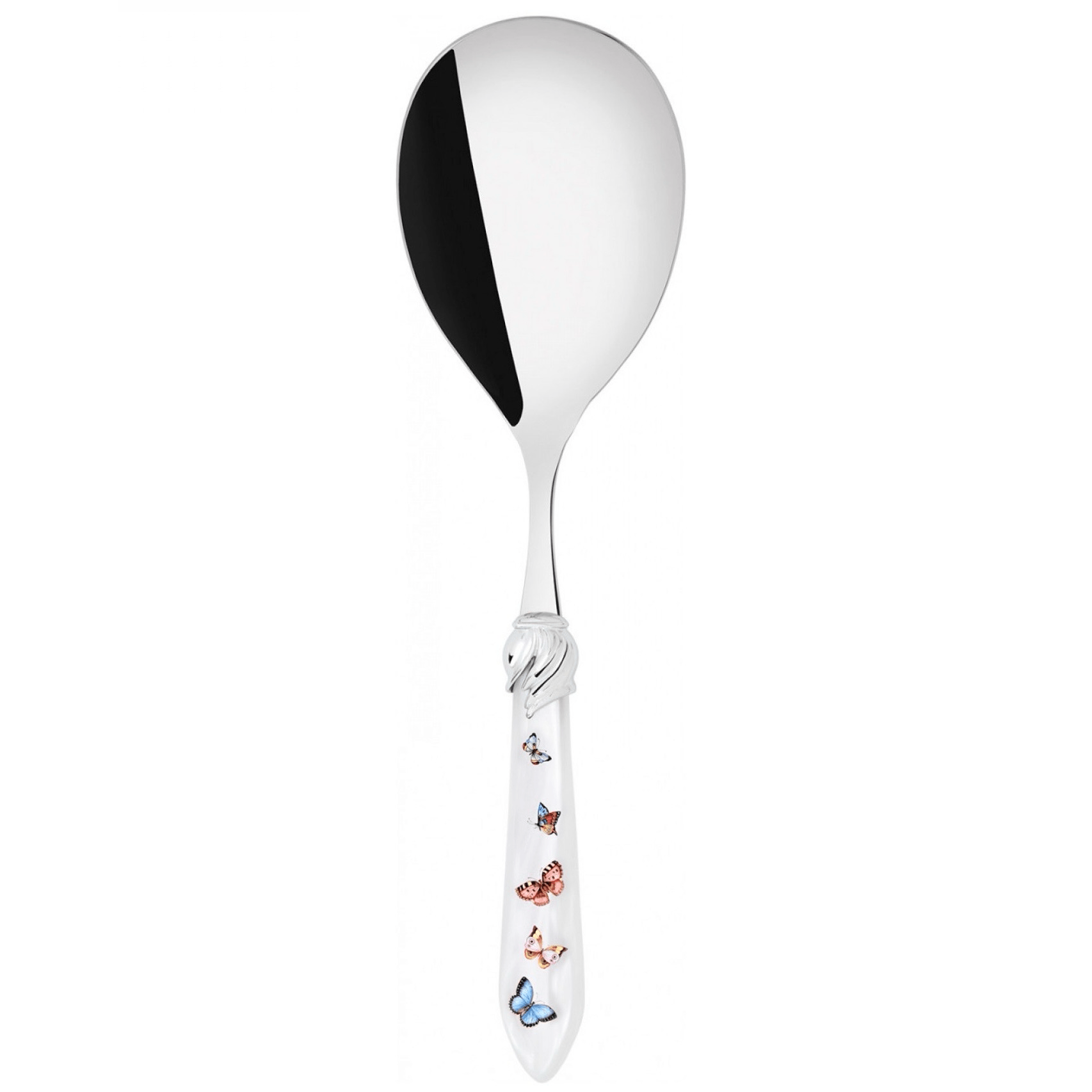 Falabella Butterflies Rice Casserole Serving Spoon = WHITE-Casa Bugatti USA