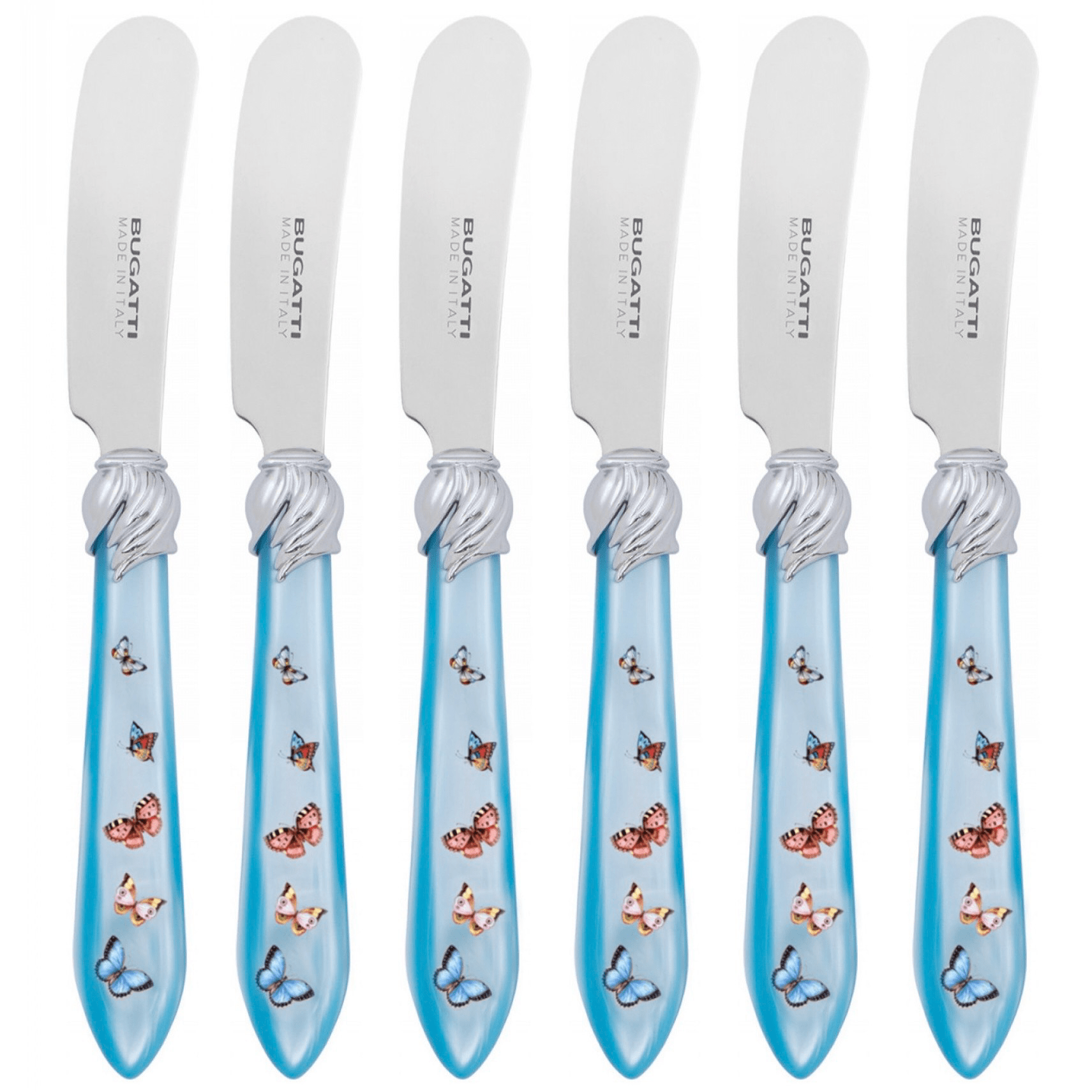 Falabella Butterflies Spreaders / Butter Knives Set - SKY BLUE-Casa Bugatti USA