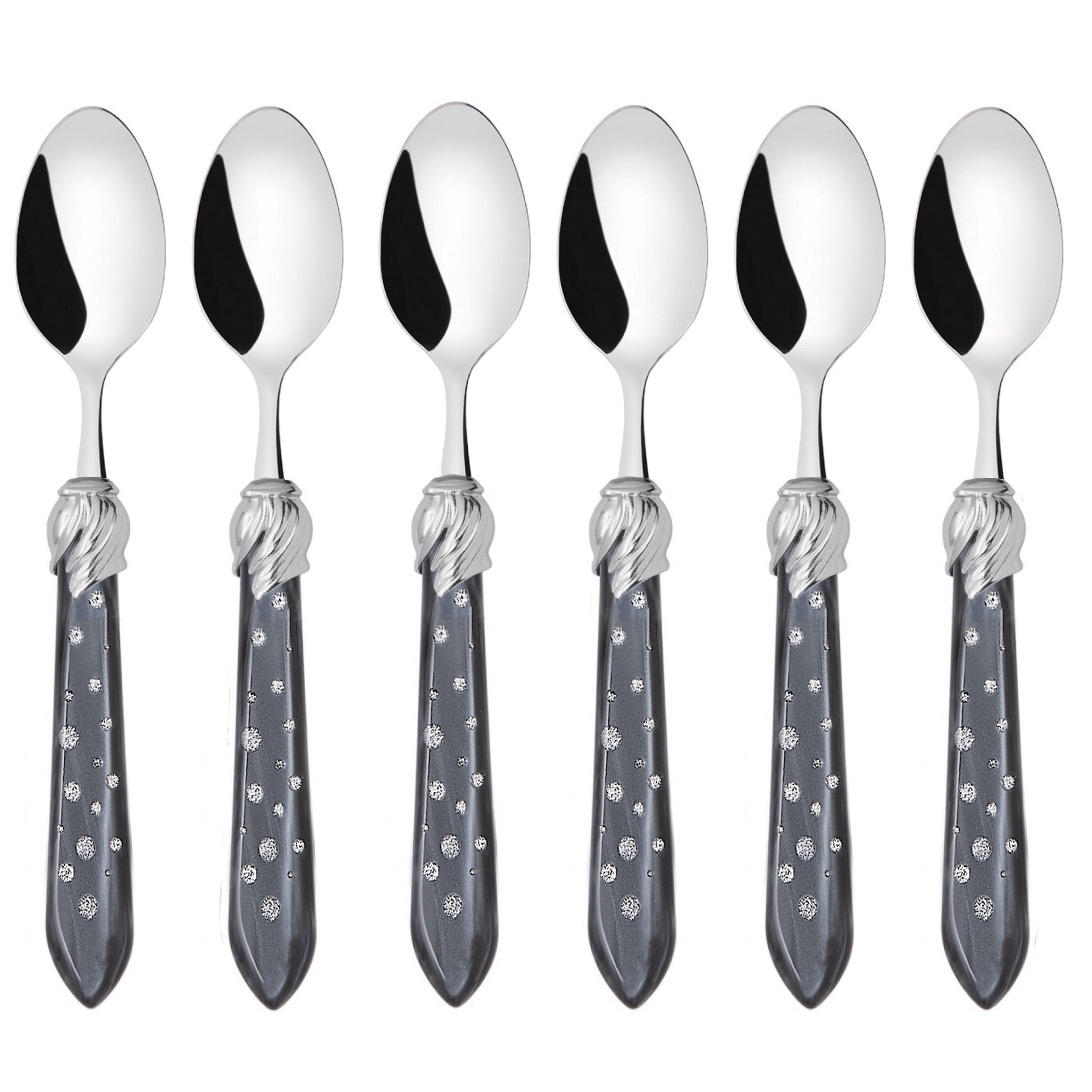 Falabella Galleria Coffee Spoons Set charcoal Hand Made-Casa Bugatti USA