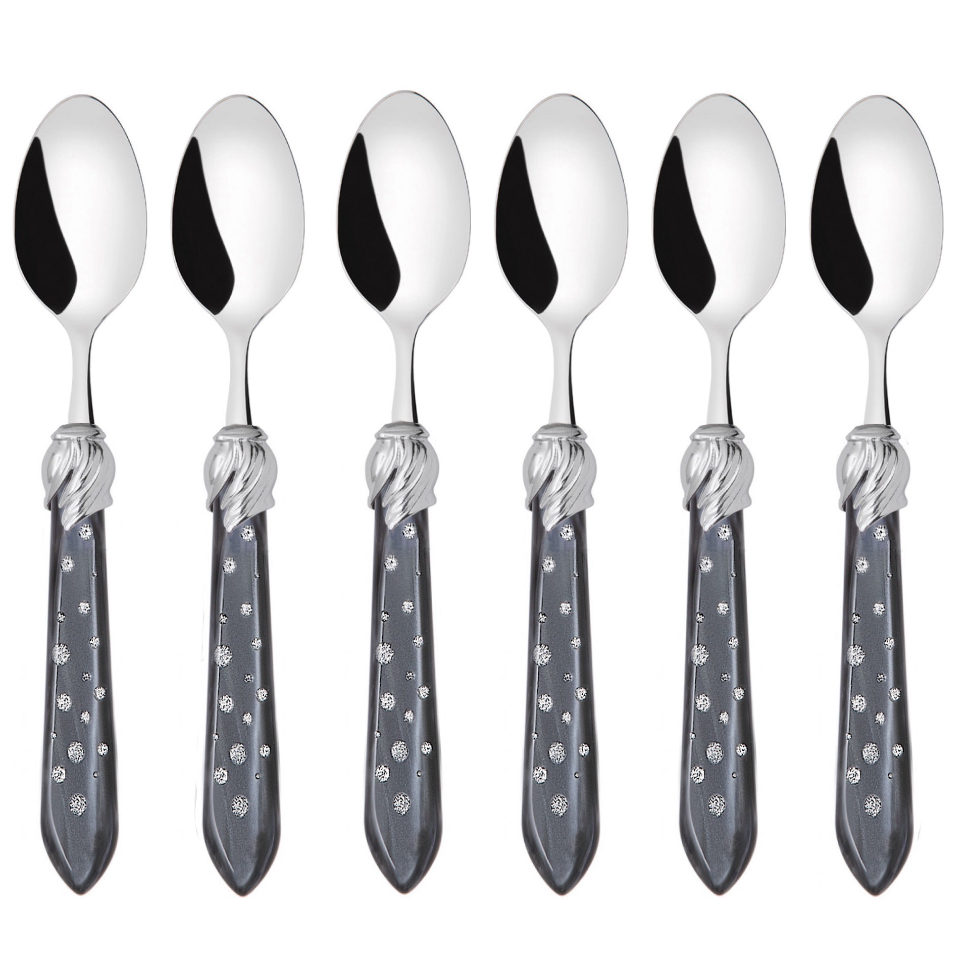 Falabella Galleria Coffee Spoons Set charcoal Hand Made-Casa Bugatti USA