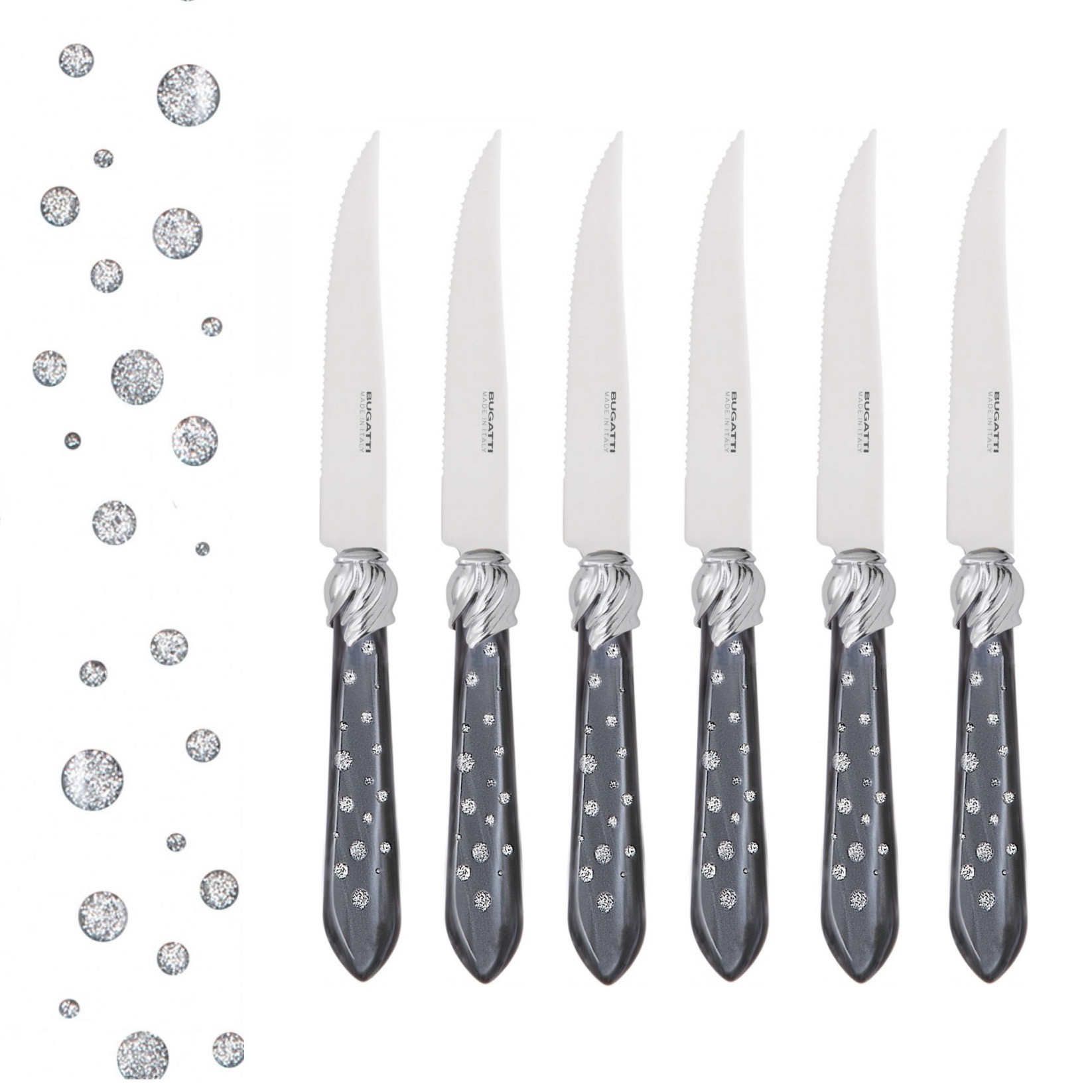 Falabella Galleria Steak Knives Set - CHARCOAL-Casa Bugatti USA