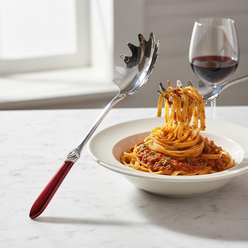 Falabella Brilliant Pasta / Spaghetti Server - Burgundy