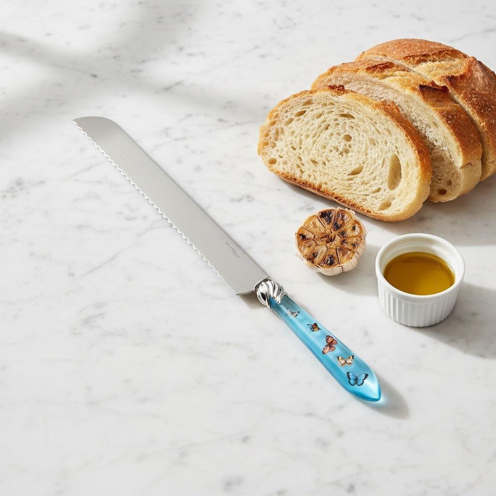 Falabella Butterflies Bread Knife - Sky Blue-Casa Bugatti USA