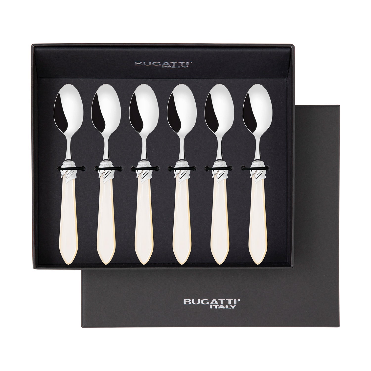 Falabella Brilliant 6 Piece Moka Spoon Set in gift box Ivory