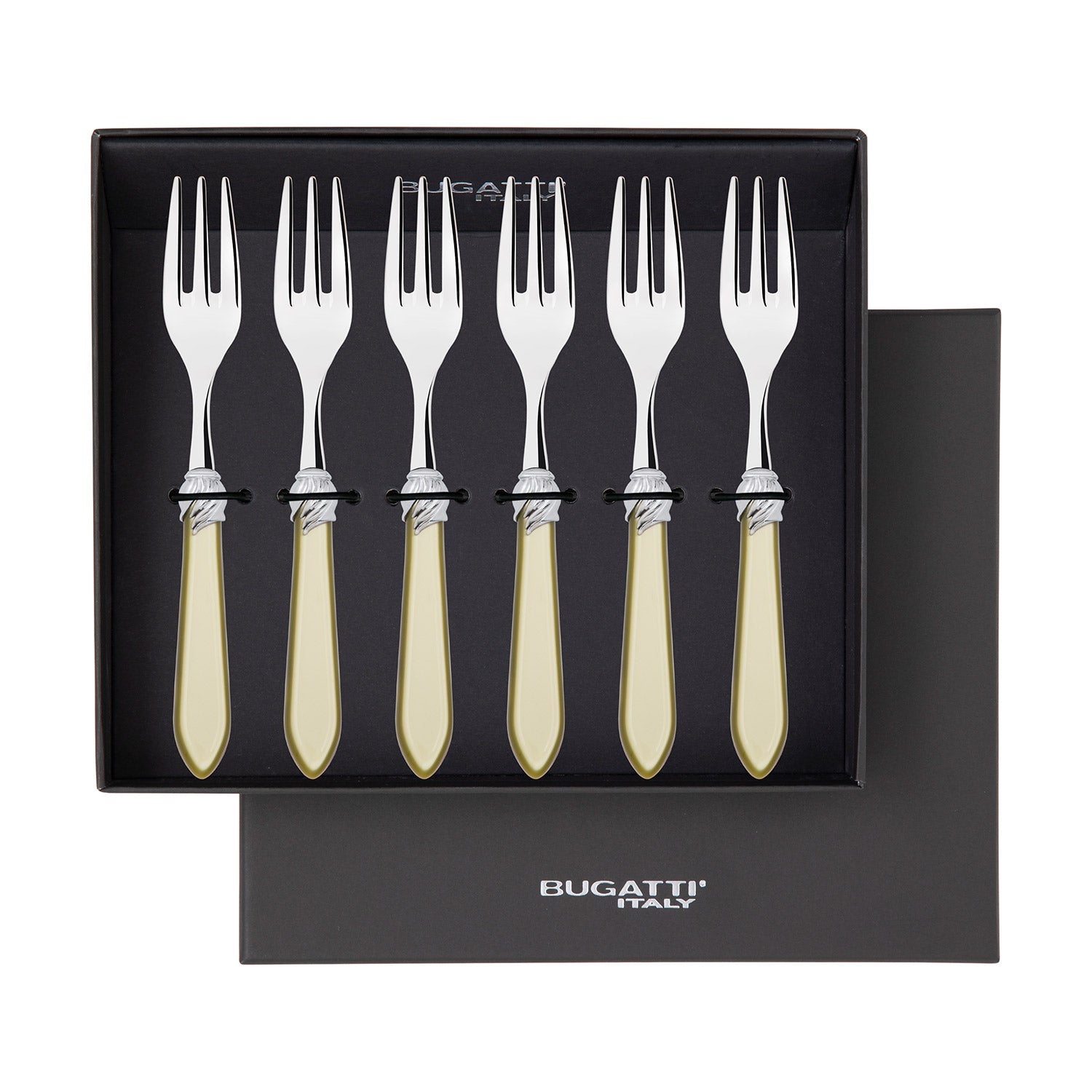 Falabella Brilliant Cocktail / Cake Fork Set in gift box - Chartreuse Green-Casa Bugatti USA