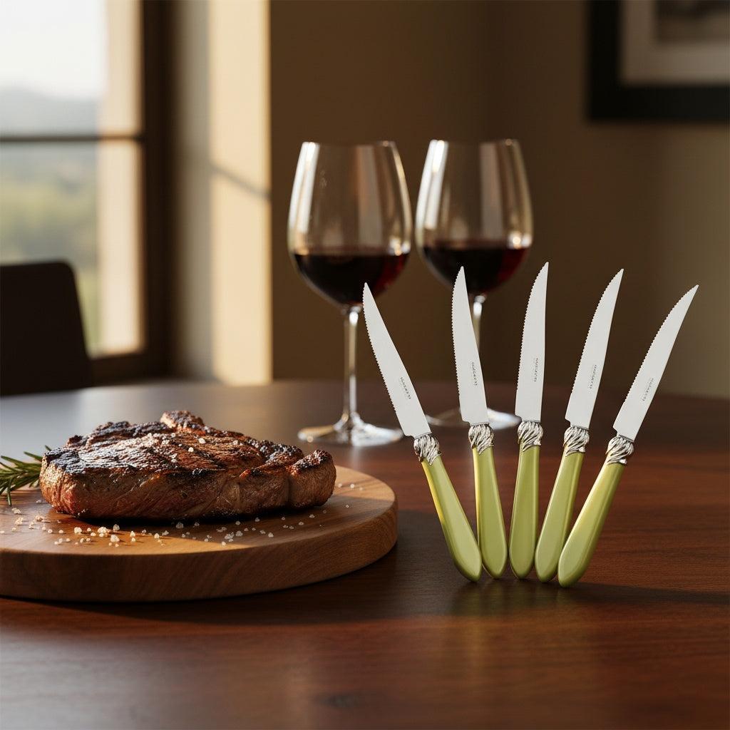 Falabella Brilliant 6 Piece Steak knife Set - Chartreuse Green