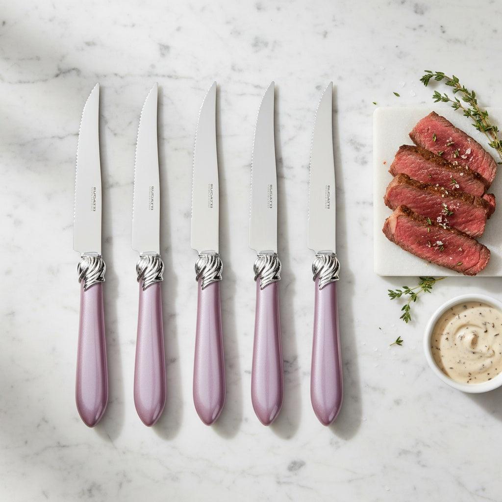 Falabella Brilliant 6 Piece Steak knife Set - Lilac-Casa Bugatti USA