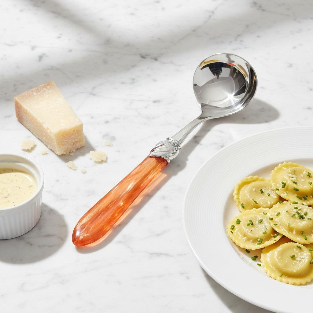 Falabella Brilliant Sauce / Gravy Ladle - Tangerine-Casa Bugatti USA