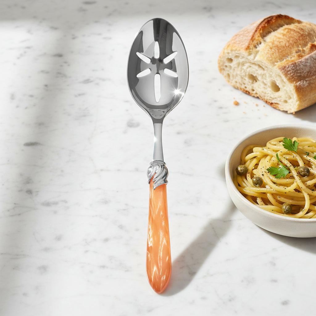 Falabella Brilliant Slotted Serving Spoon - Tangerine-Casa Bugatti USA