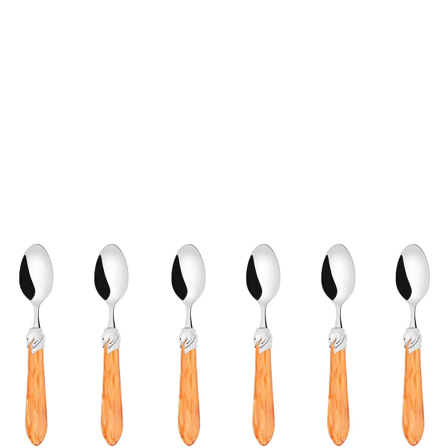 Falabella Brilliant 6 Piece Moka Spoon Set in gift box tangerine-Casa Bugatti USA
