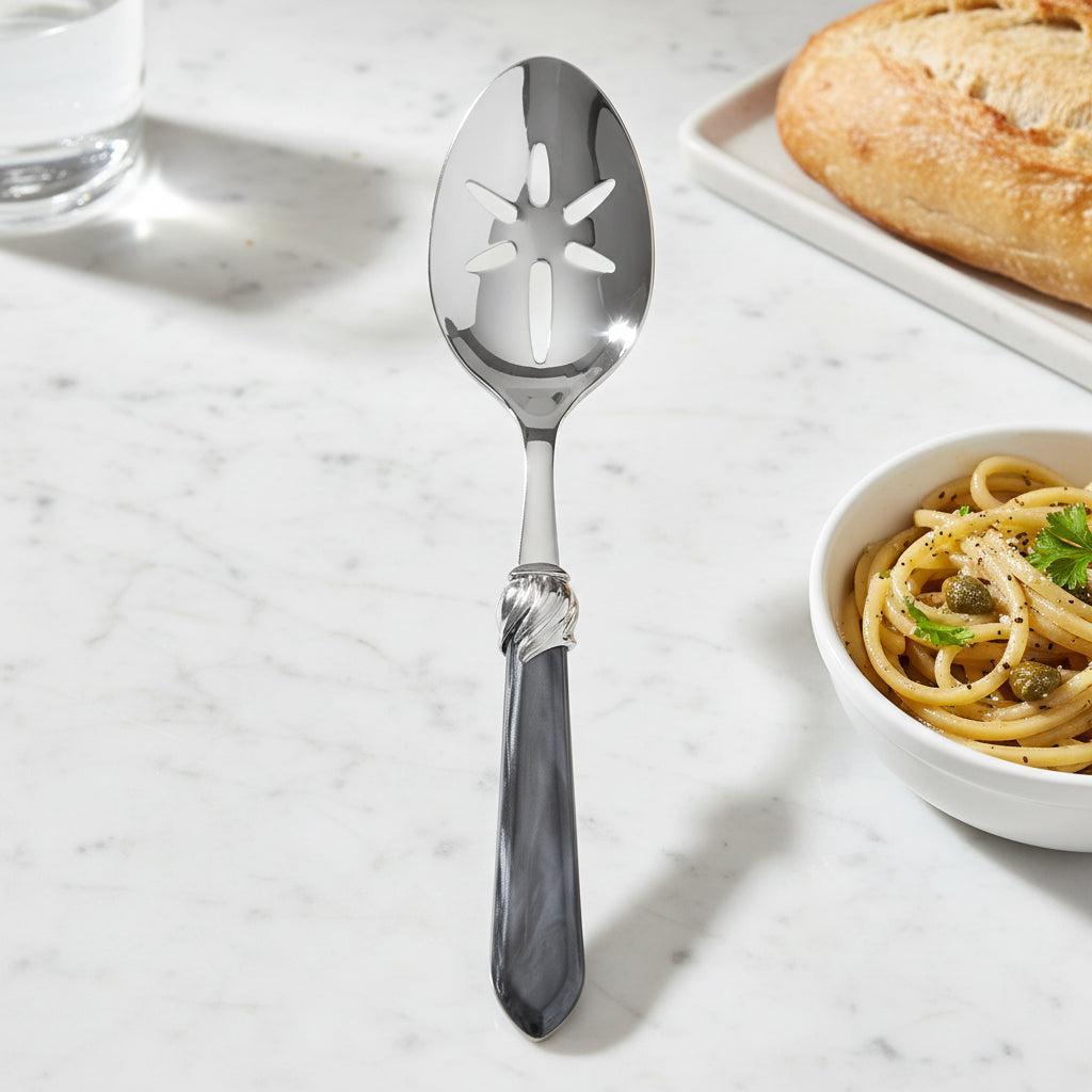 Falabella Brilliant Slotted Serving Spoon - Charcoal