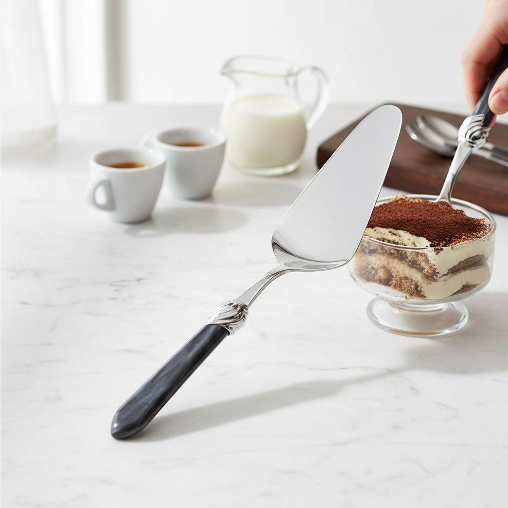 Falabella Brilliant Cake Server - Charcoal-Casa Bugatti USA