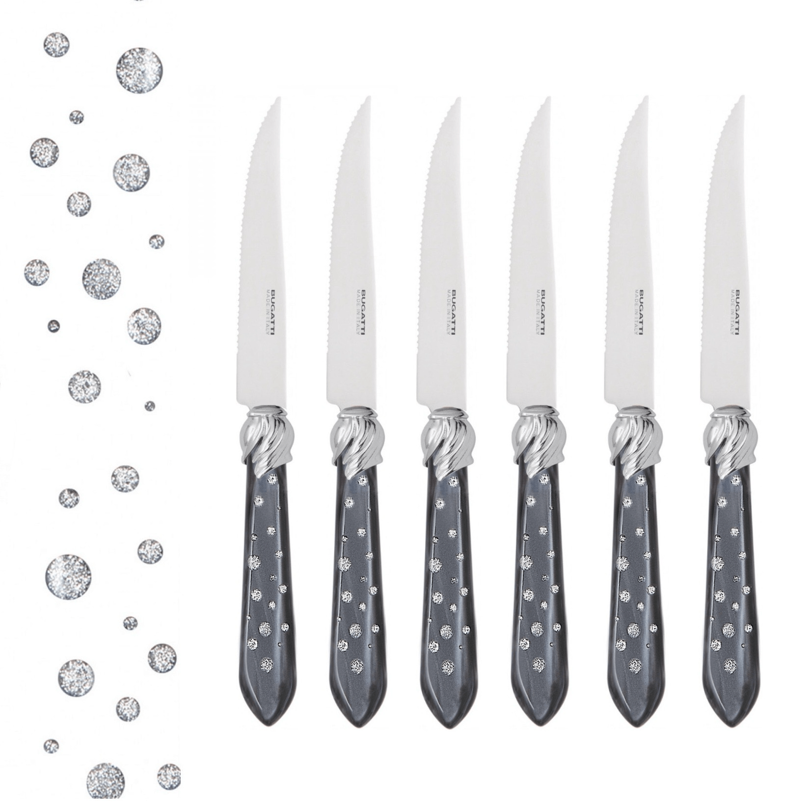 Falabella Galleria 6 Piece Steak knife Set - Charcoal-Casa Bugatti USA