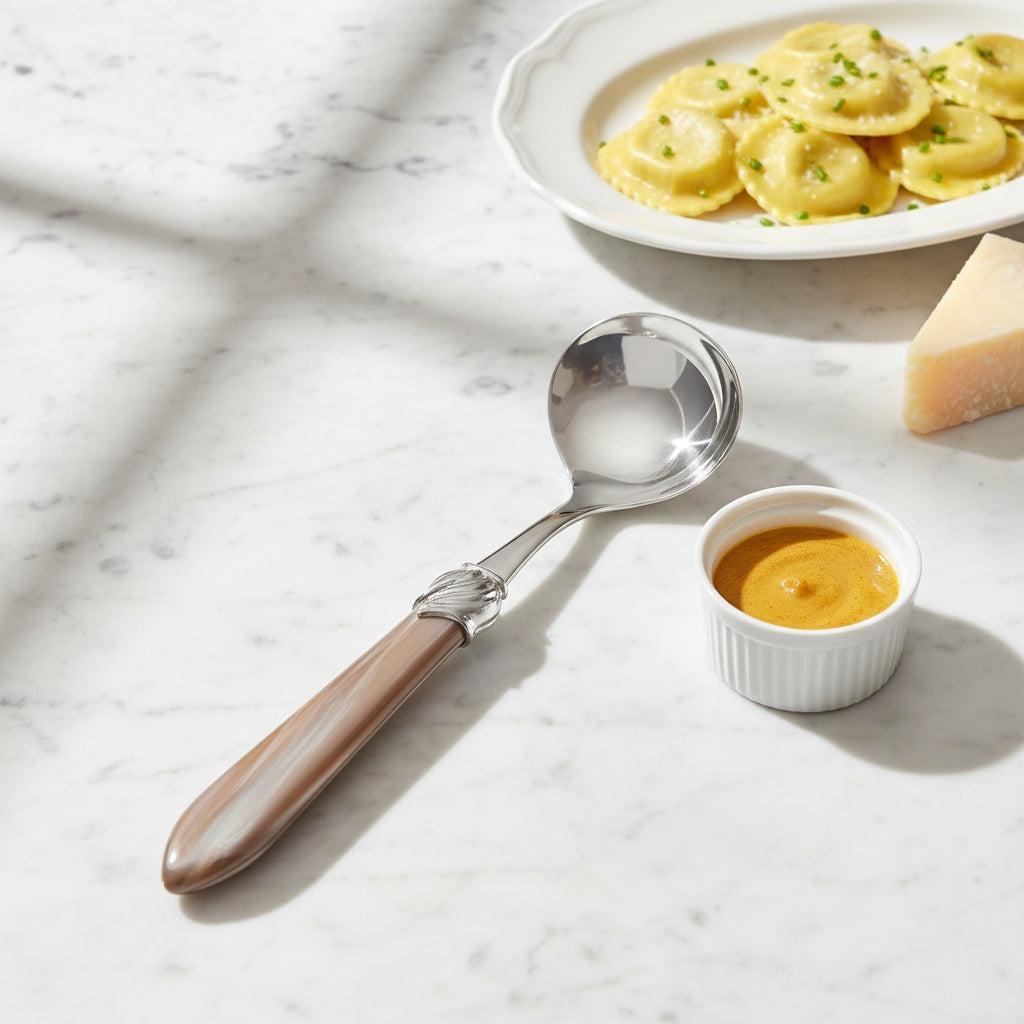 Falabella Brilliant Sauce / Gravy Ladle - Taupe-Casa Bugatti USA